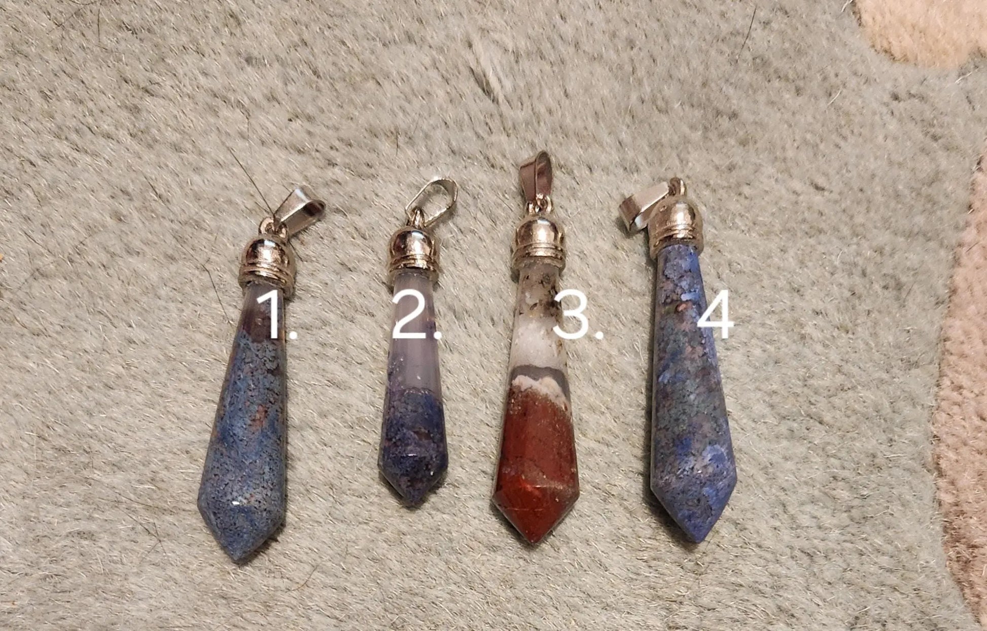 Carved crystal amulet, agate and garden quartz, silver plated bail, protection stone Etsy