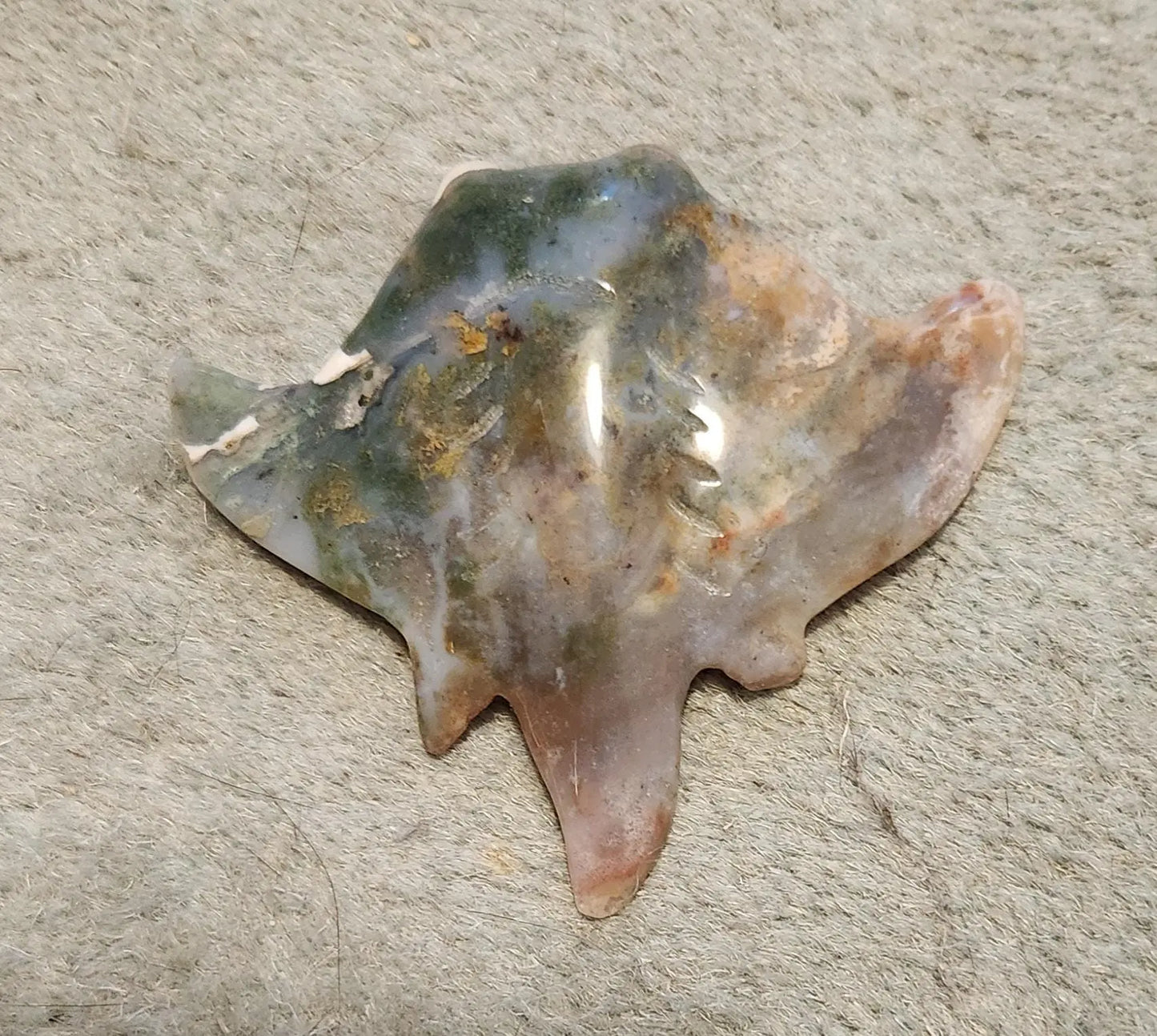 Carved Ocean Jasper Manta Ray, Rare Manta Ray Carving, Rare Ocean Jasper, Ocean Decor Etsy
