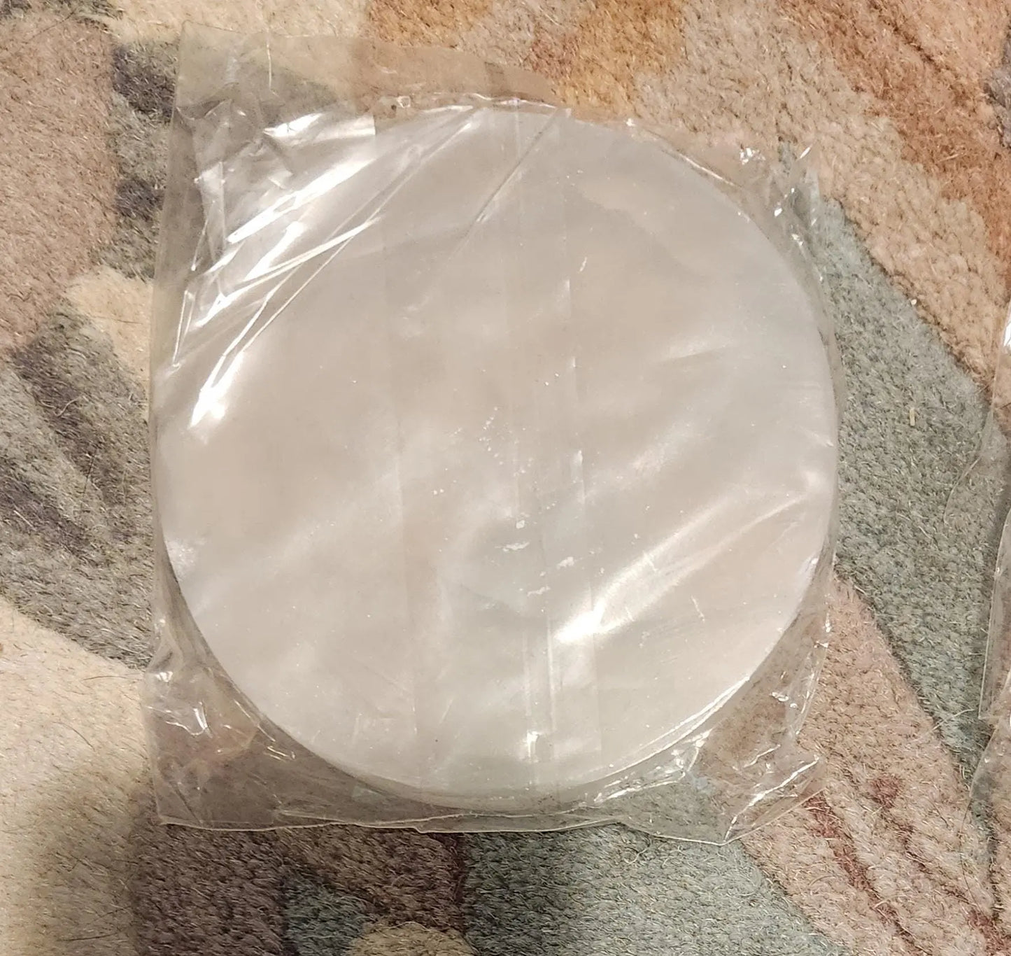 Satin Spar Selenite Charging Station Flat Circular Crystal Cleaning,Liquid Light Etsy