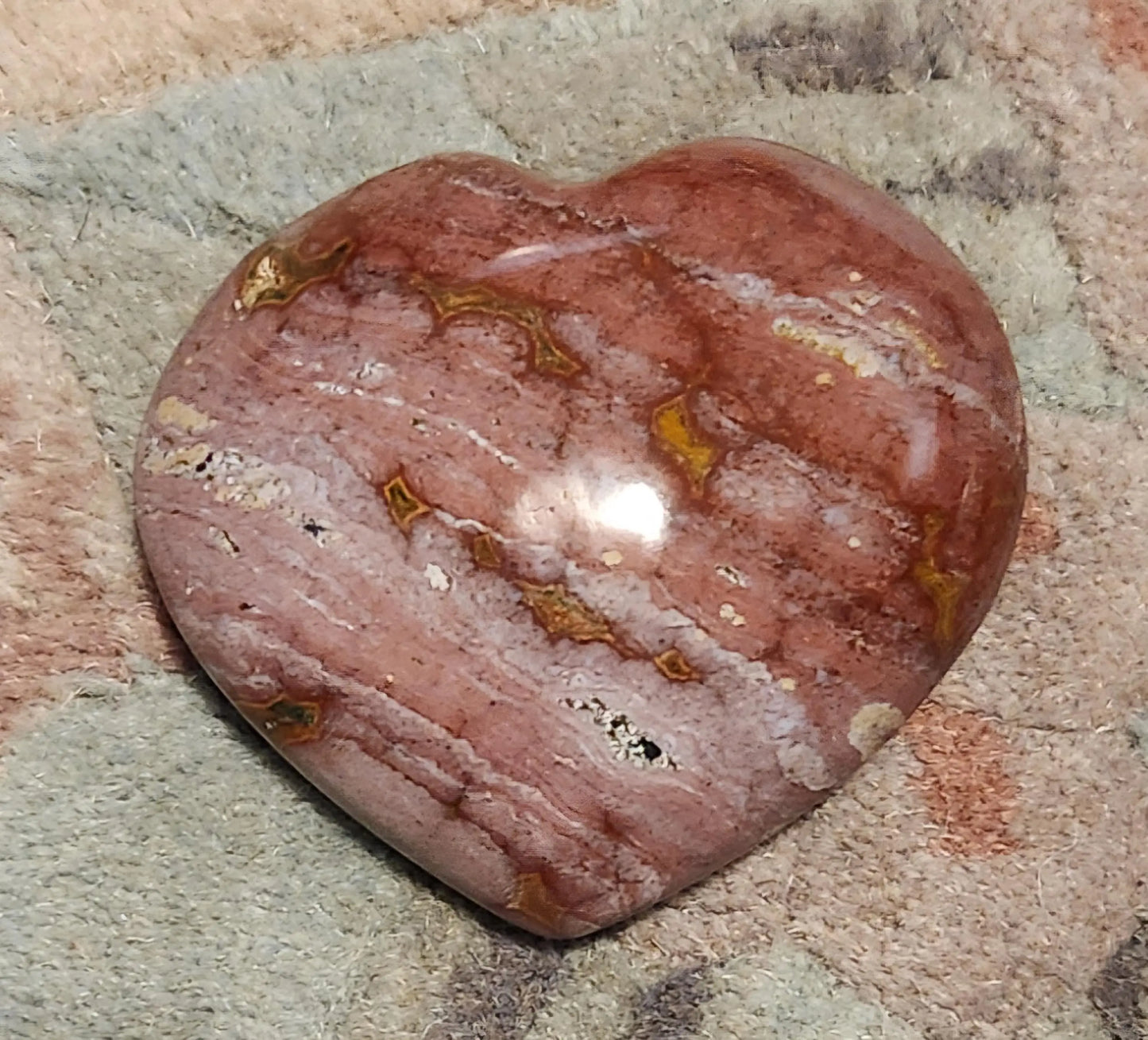 Ocean Jasper Heart Palm Stones, Colorful Ocean Jasper, Uplifting Energy, Madagascar Heart Crystals, Natural Carved Crystal Gifts Etsy