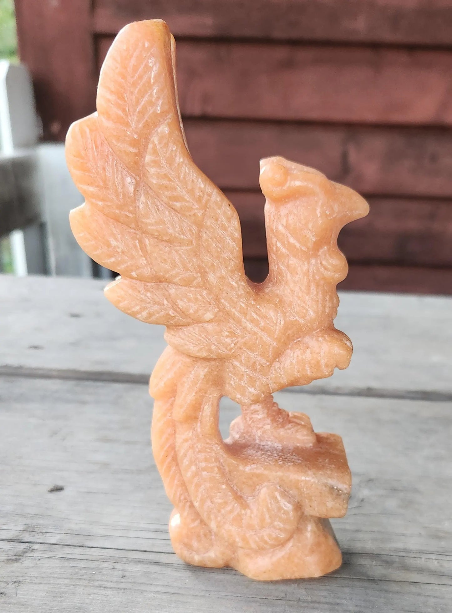 Carved Phoenix Birds | Sunstone and Green Jadeite Crystal Sculptures | Mythical Rising Creatures with Healing Qualities Etsy