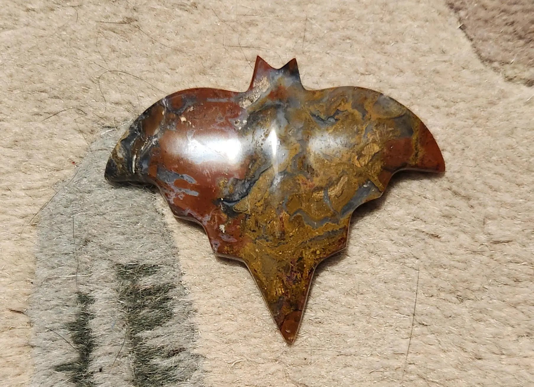 Bloodstone & Red Jasper Bat: Crystal Healing Stone (2.5 inch) Etsy