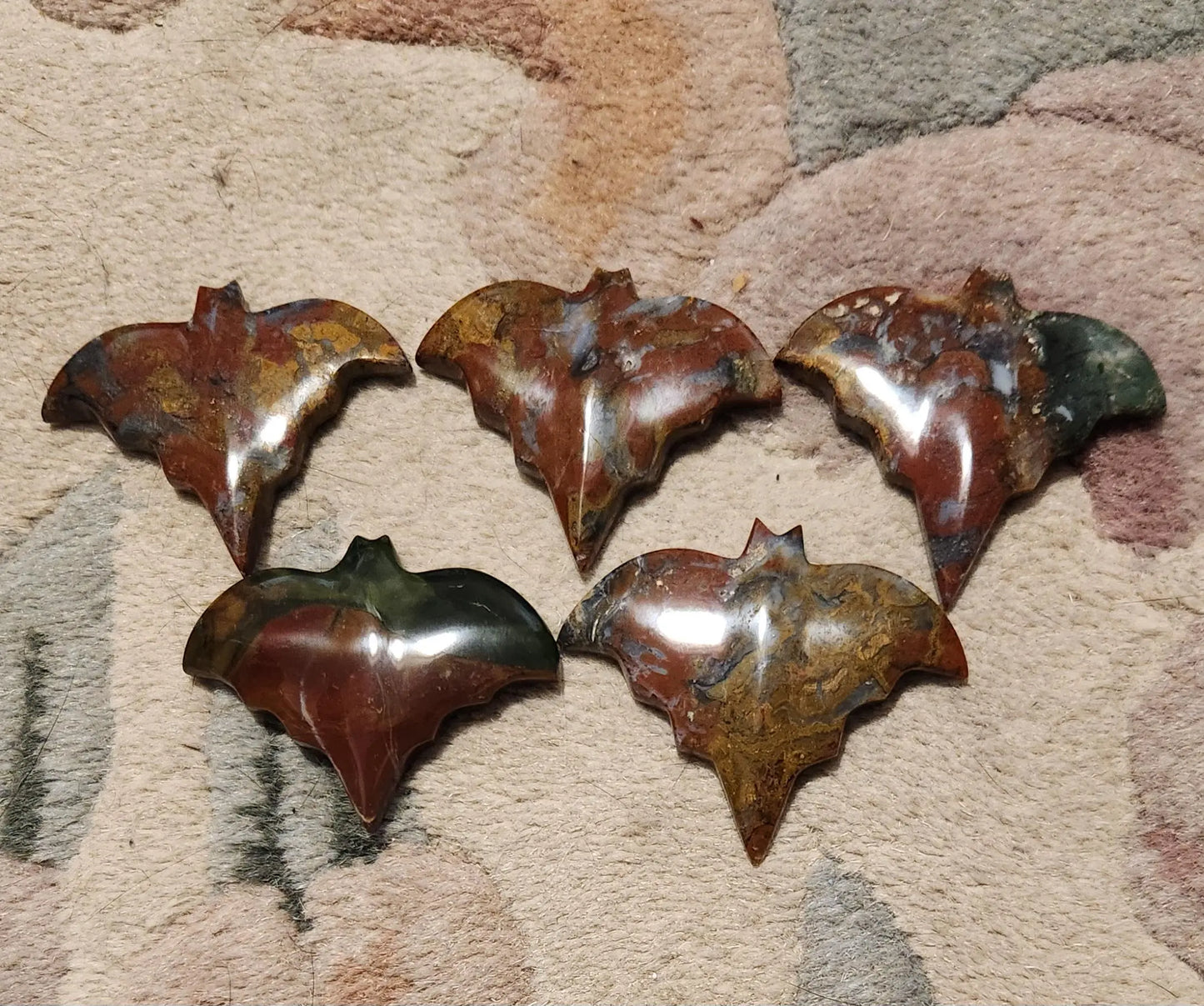Bloodstone & Red Jasper Bat: Crystal Healing Stone (2.5 inch) Etsy