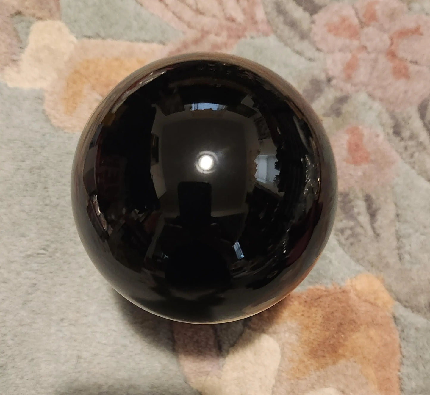 Large Obsidian Sphere with Wood Stand, Black Volcanic Glass Orb, Healing Crystal Decor, 3.7" Diameter, 2LBS 7.3OZ, Home Altar Etsy