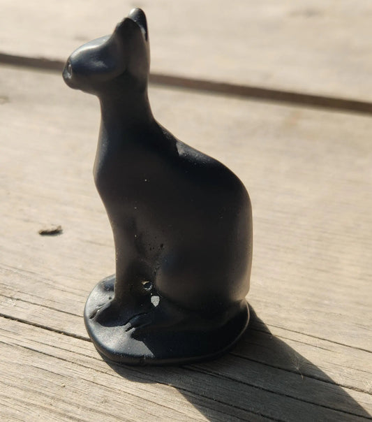 Egyptian Obsidian Cats, Matte Finish, Carved Crystal Cat, Black Cat, Black Volcanic Glass, Crystal Animal Etsy
