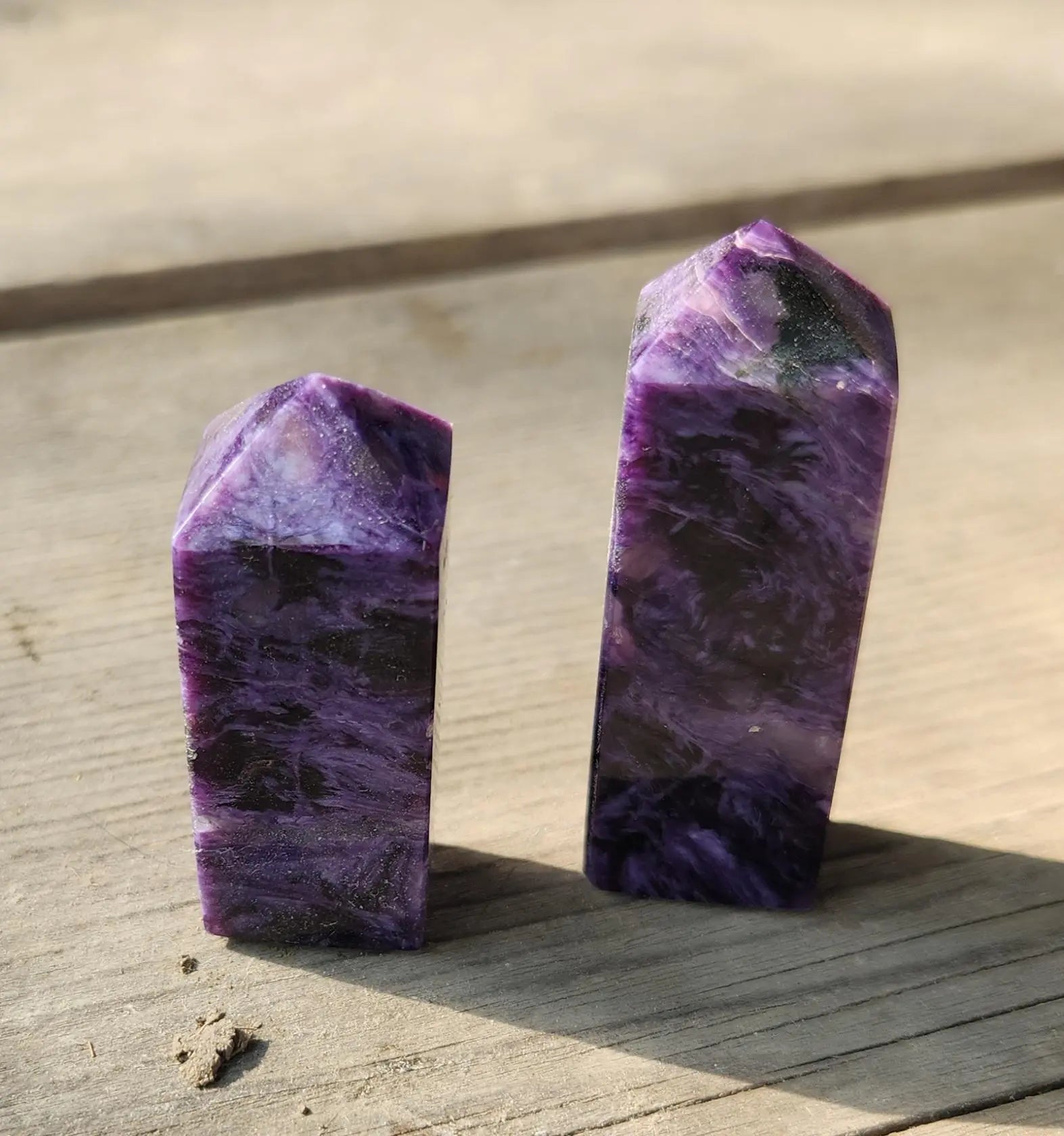 Charoite Towers, Iridescent Purple Mineral, Mini Crystal Points Etsy