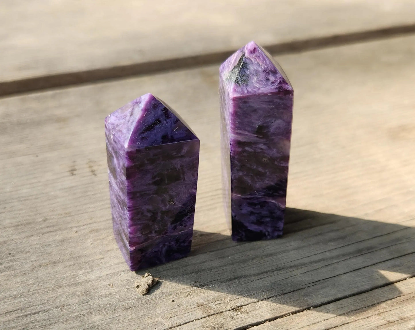 Charoite Towers, Iridescent Purple Mineral, Mini Crystal Points Etsy