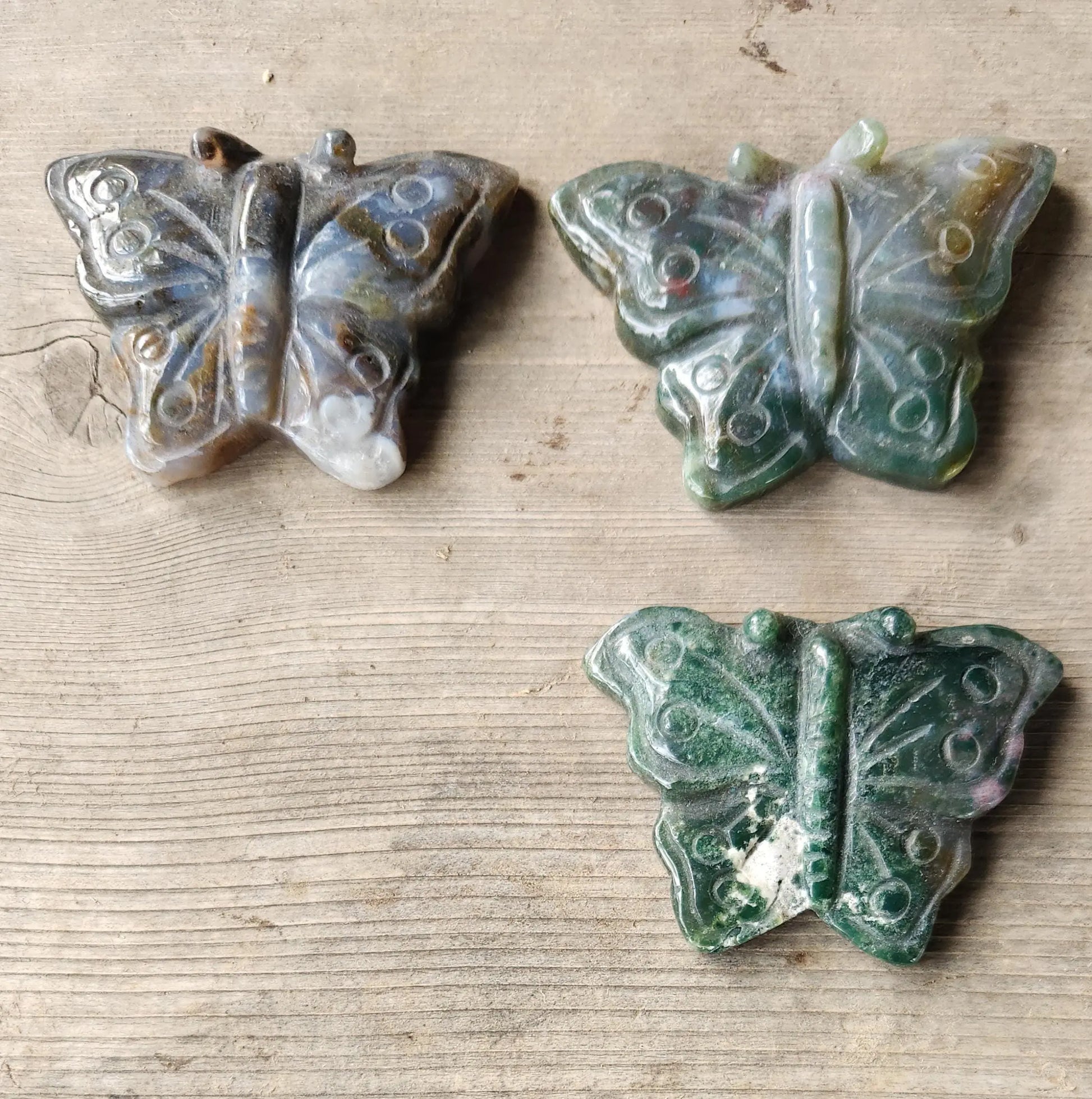 Ocean Jasper Butterfly Carving Etsy