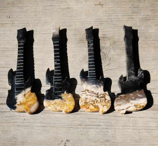 Heavy Metal Chalcedony Electric Guitars, Carved Crystal Electric Guitars, Crystal Guitars, Gift for Musician Etsy