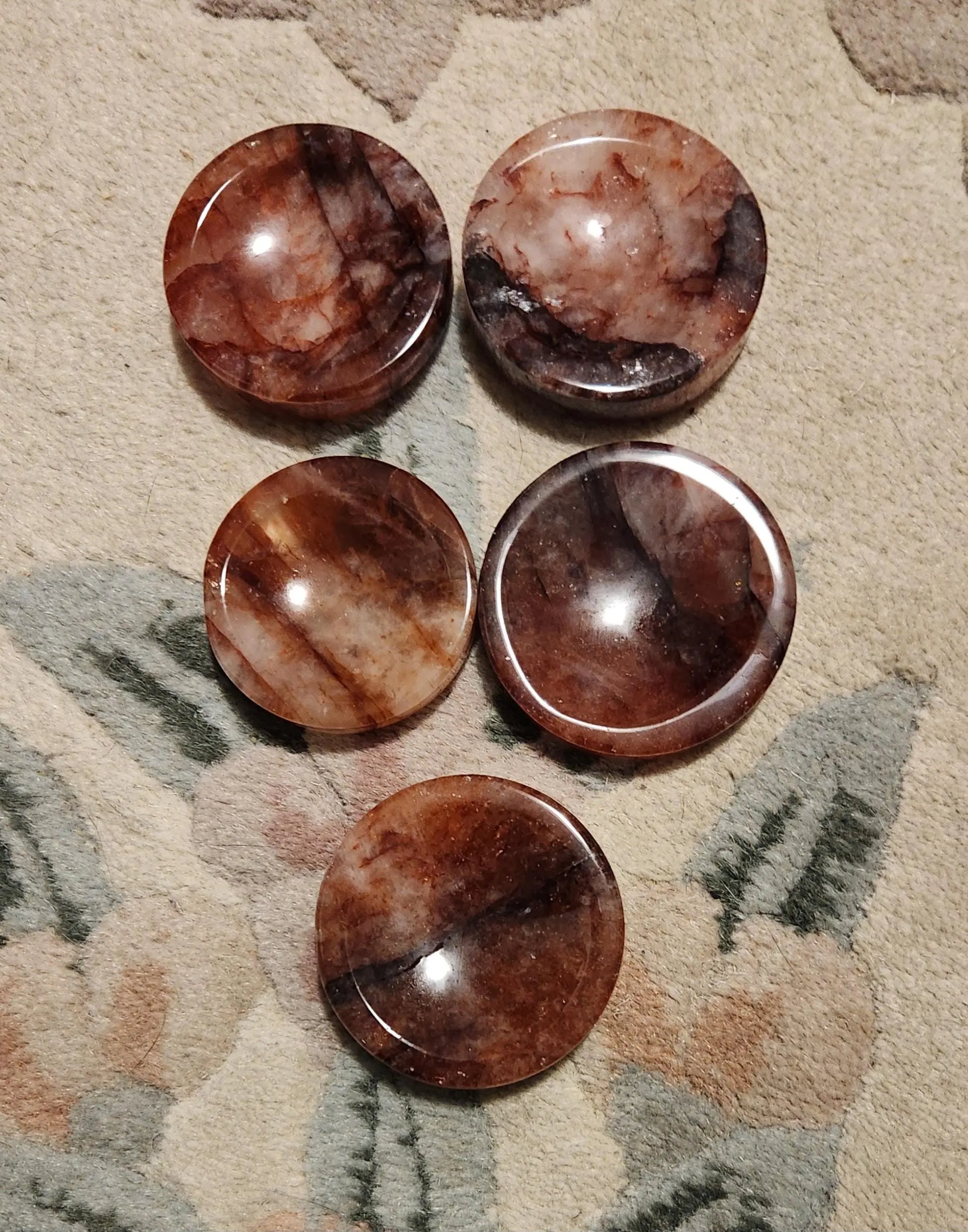 Fire Quartz Trinket Bowl Set |Grounding Root Chakra Crystal Dish with Hematite Inclusions, Carved Stone for Decor, Gifts, and Energy Balance Etsy