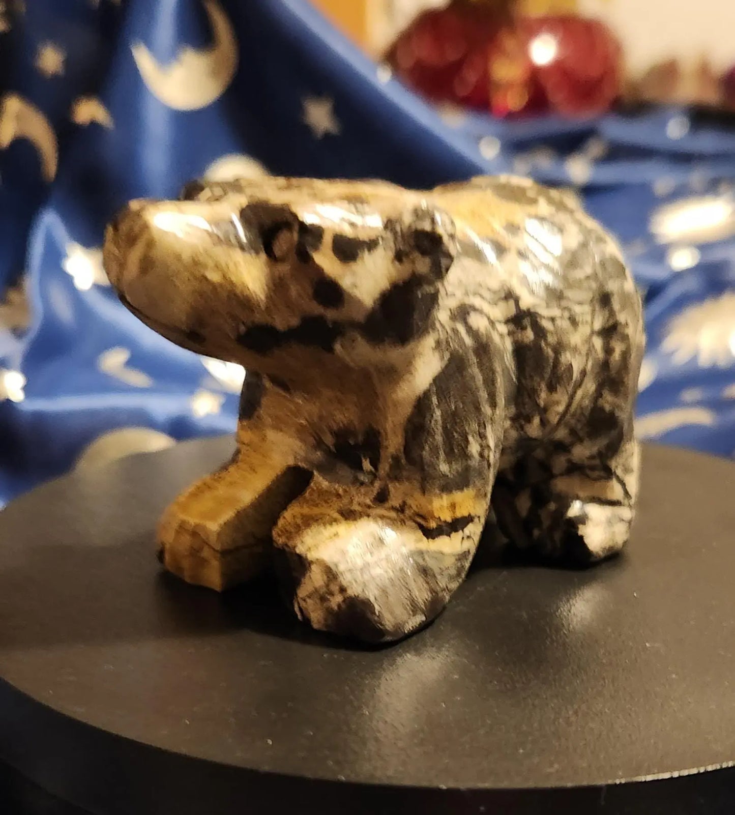 Hand Carved Bear, Nature Stone, Landscape grounding, Jasper Sculpture, Cabinet Display Etsy