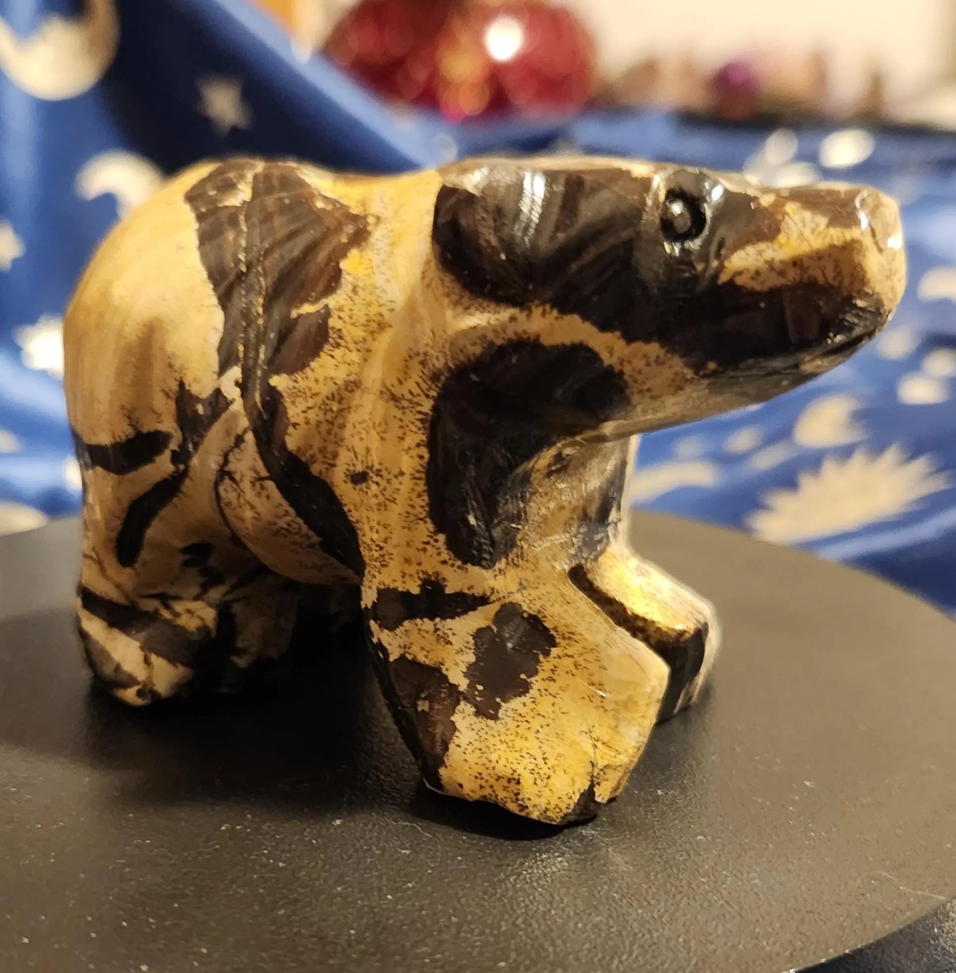Hand Carved Bear, Nature Stone, Landscape grounding, Jasper Sculpture, Cabinet Display Etsy