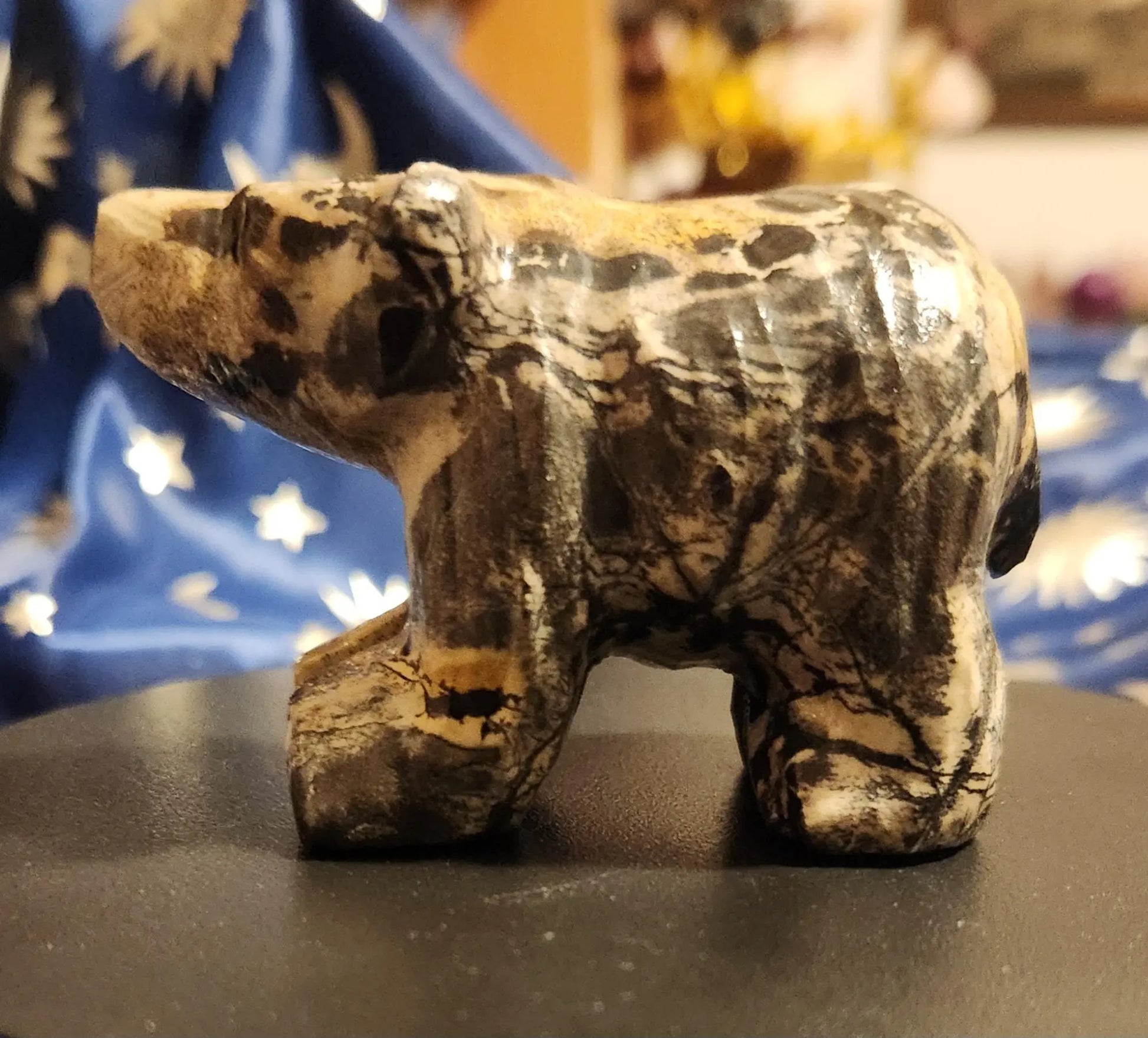 Hand Carved Bear, Nature Stone, Landscape grounding, Jasper Sculpture, Cabinet Display Etsy