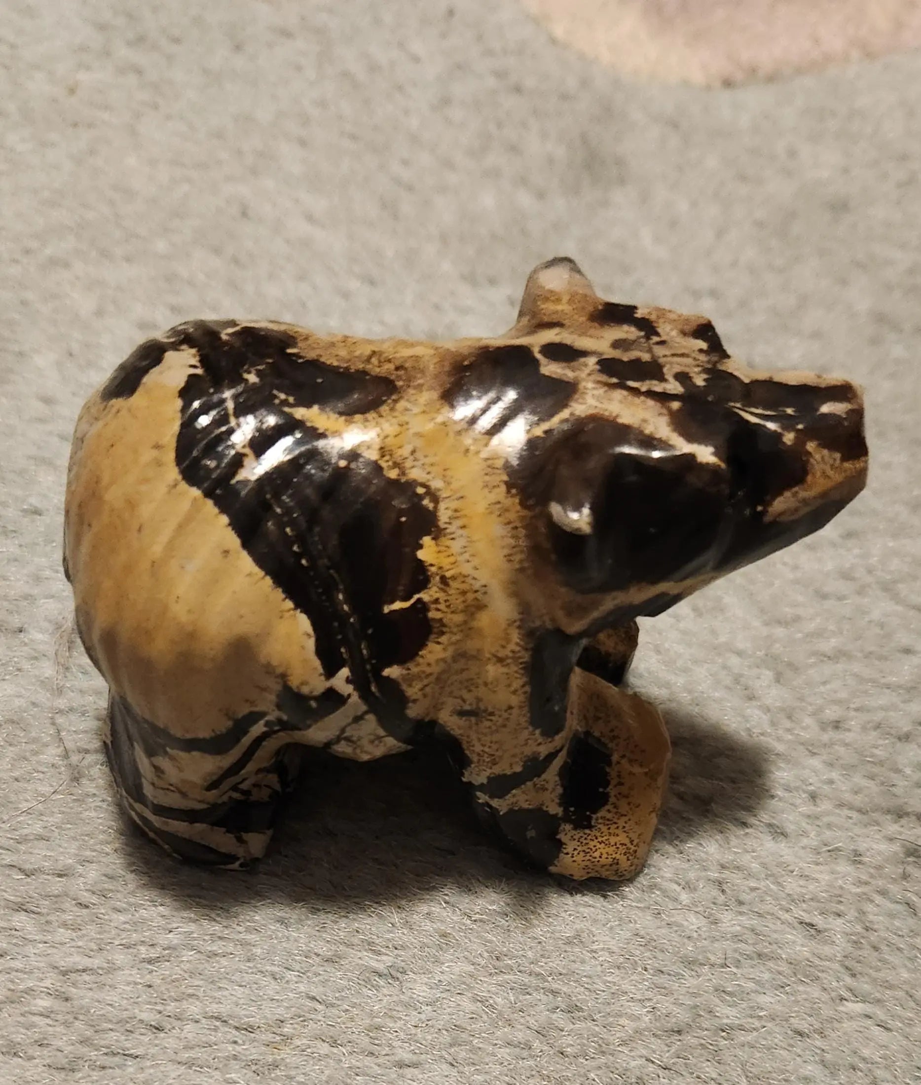 Hand Carved Bear, Nature Stone, Landscape grounding, Jasper Sculpture, Cabinet Display Etsy