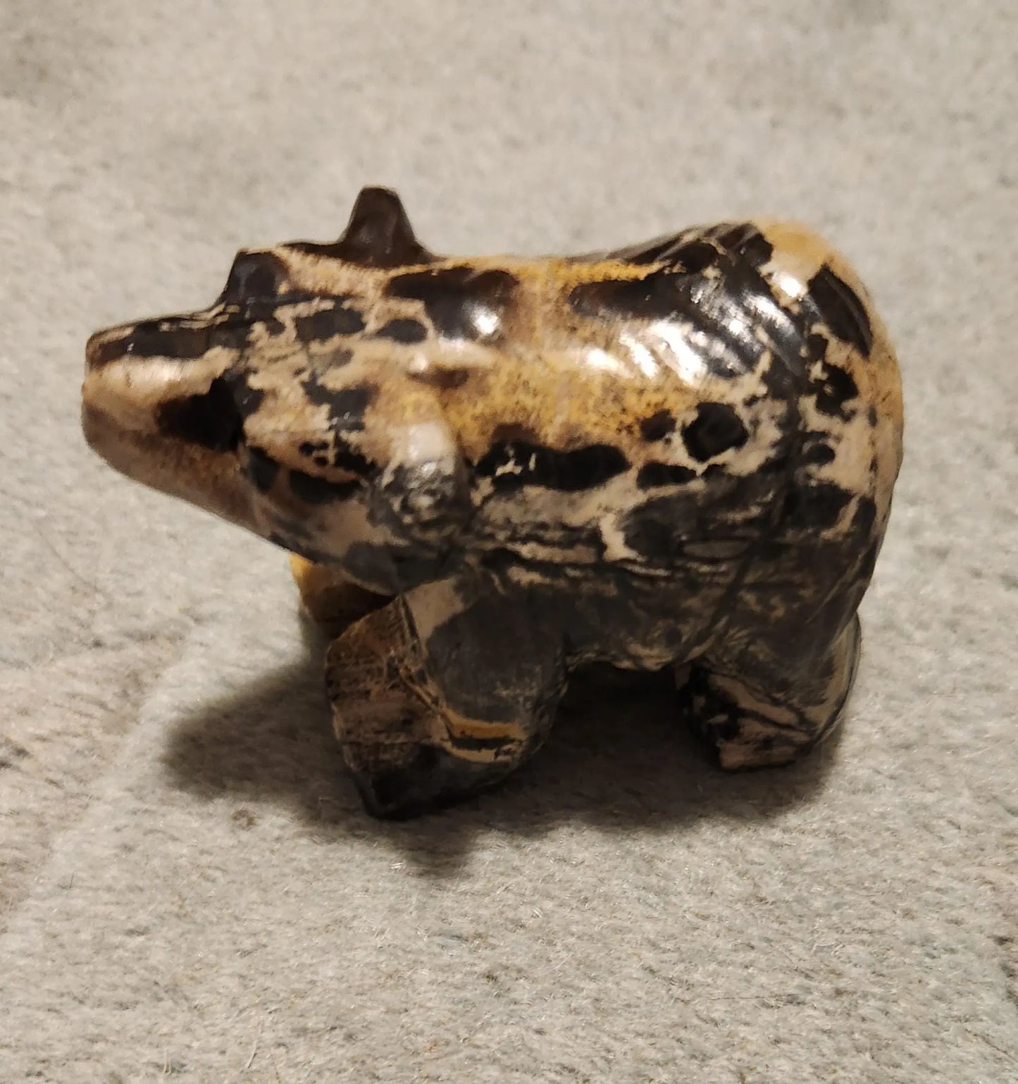 Hand Carved Bear, Nature Stone, Landscape grounding, Jasper Sculpture, Cabinet Display Etsy