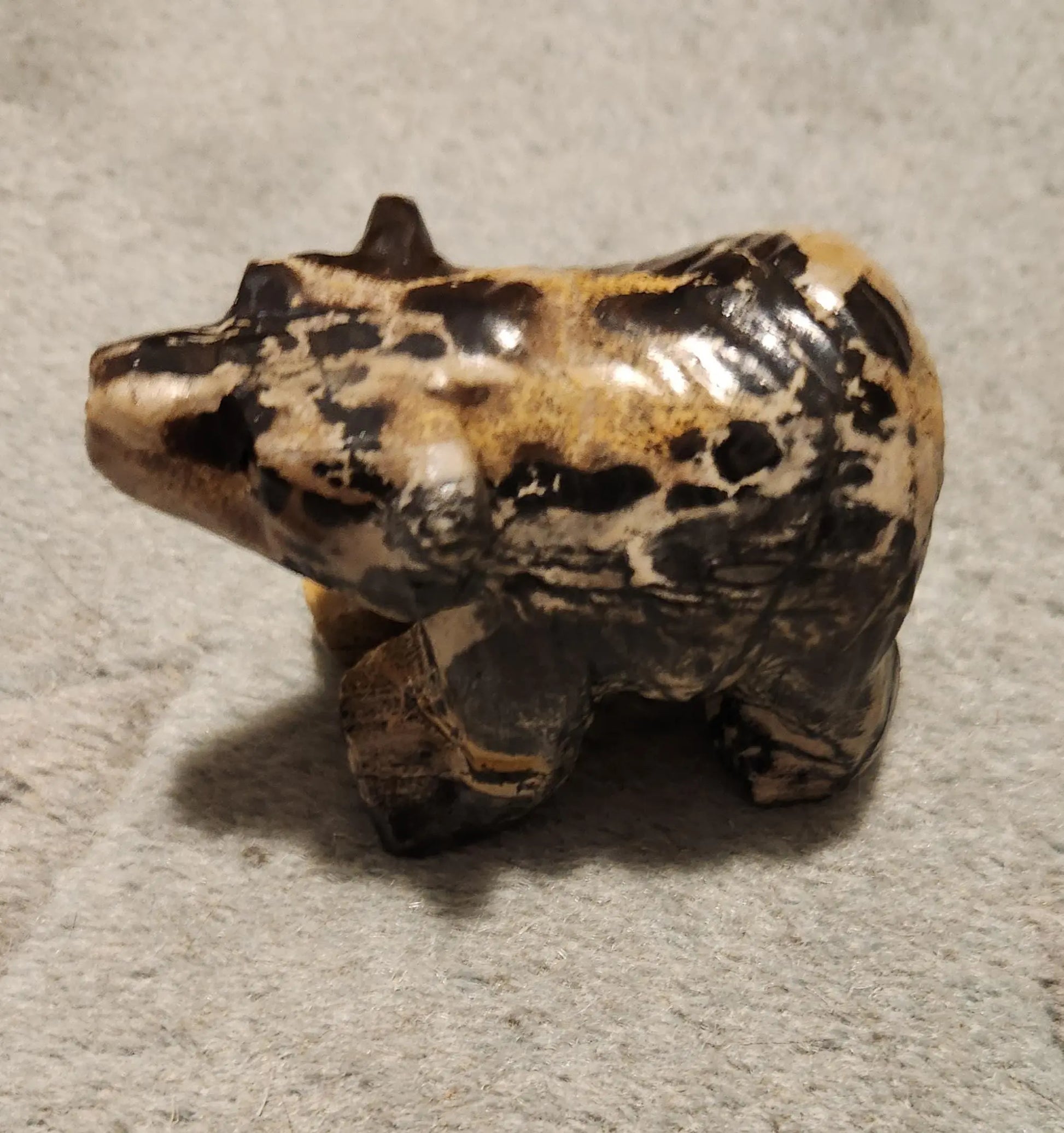 Hand Carved Bear, Nature Stone, Landscape grounding, Jasper Sculpture, Cabinet Display Etsy