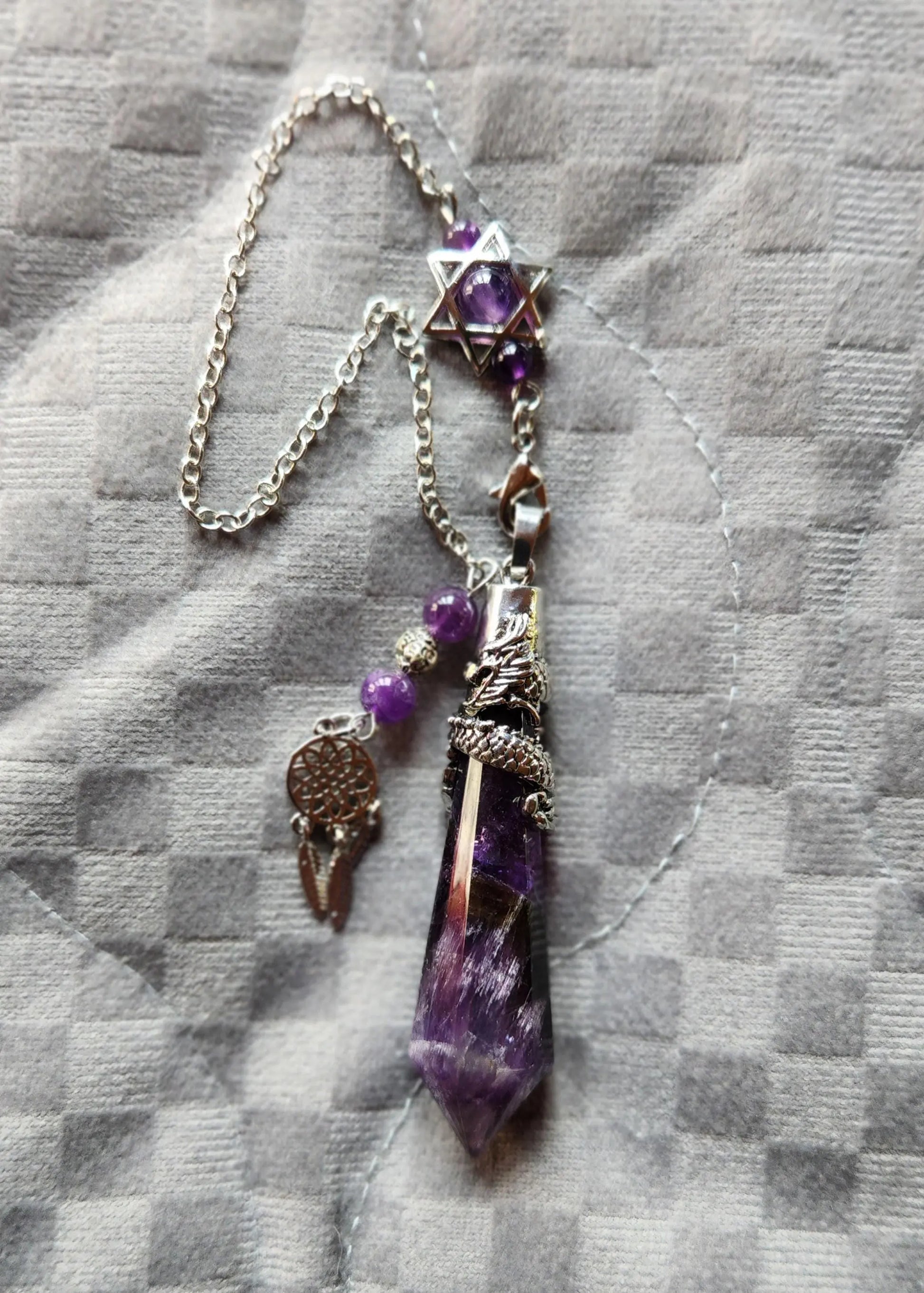 Divination Crystal Pendulums - Natural Heart & Throat Chakra Healing, Spiritual Gifts, Dragon Wrap for Dowsing Etsy