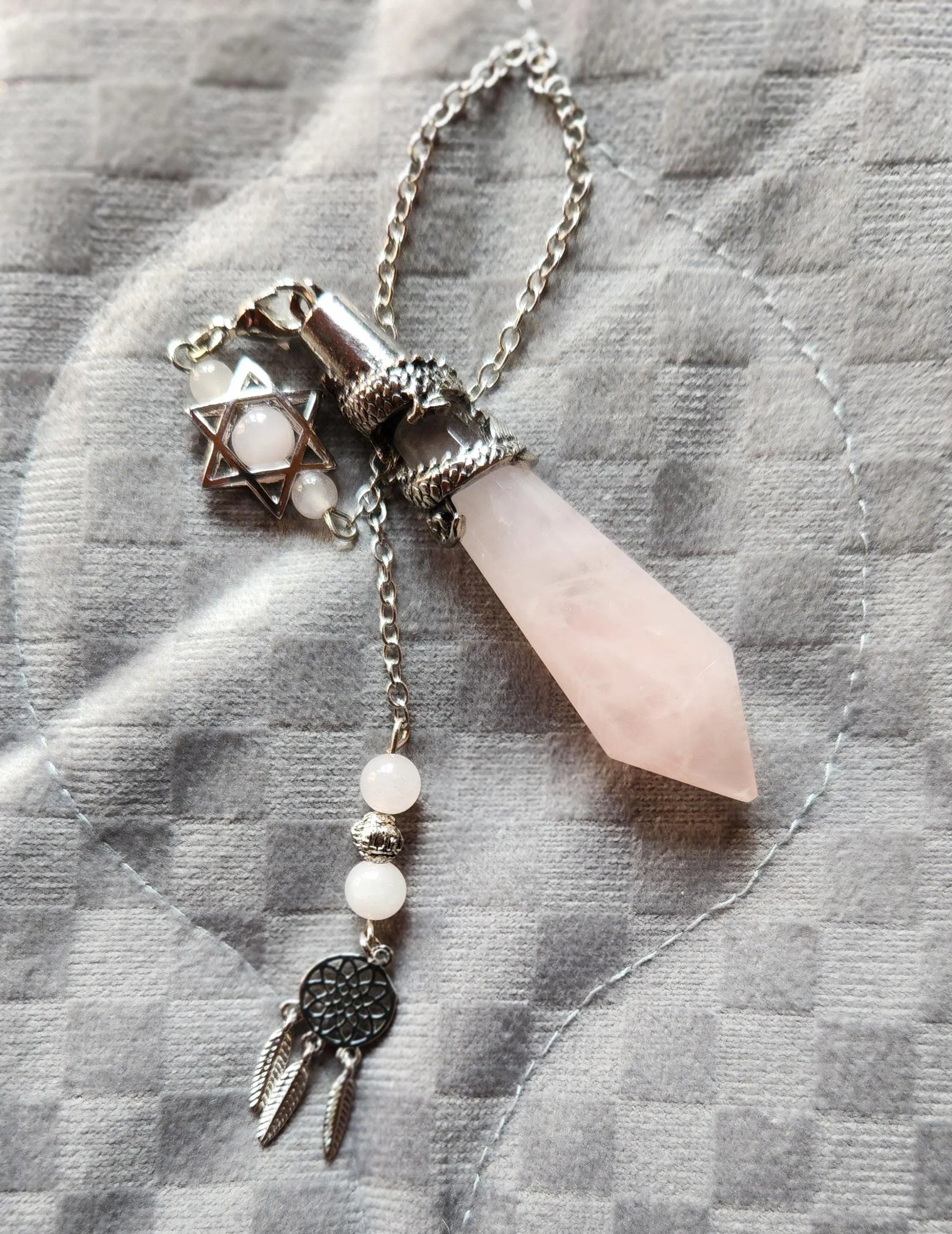 Divination Crystal Pendulums - Natural Heart & Throat Chakra Healing, Spiritual Gifts, Dragon Wrap for Dowsing Etsy