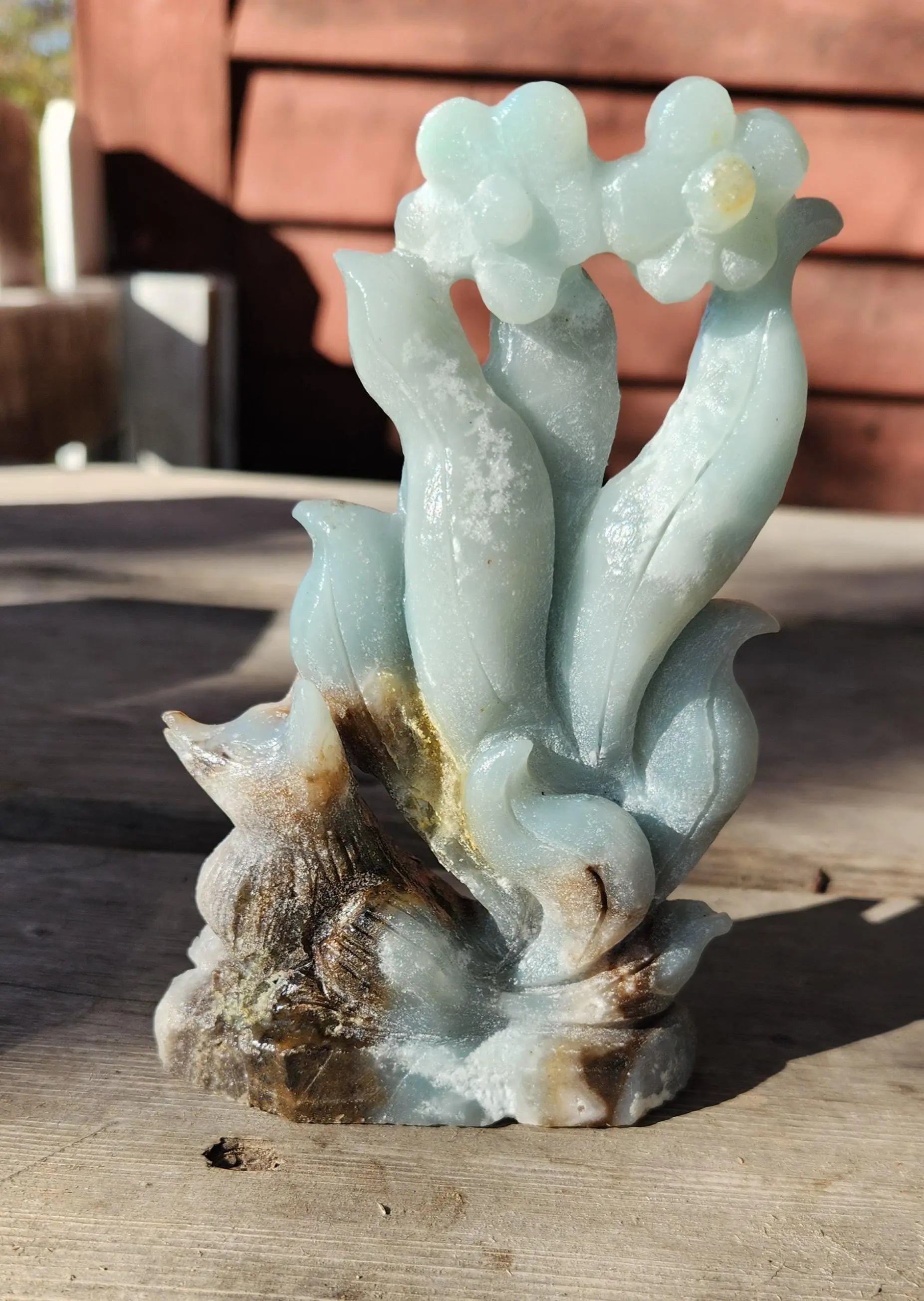 Caribbean Calcite Nine Tail Fox with Flowers - Planet Jordan Jewels