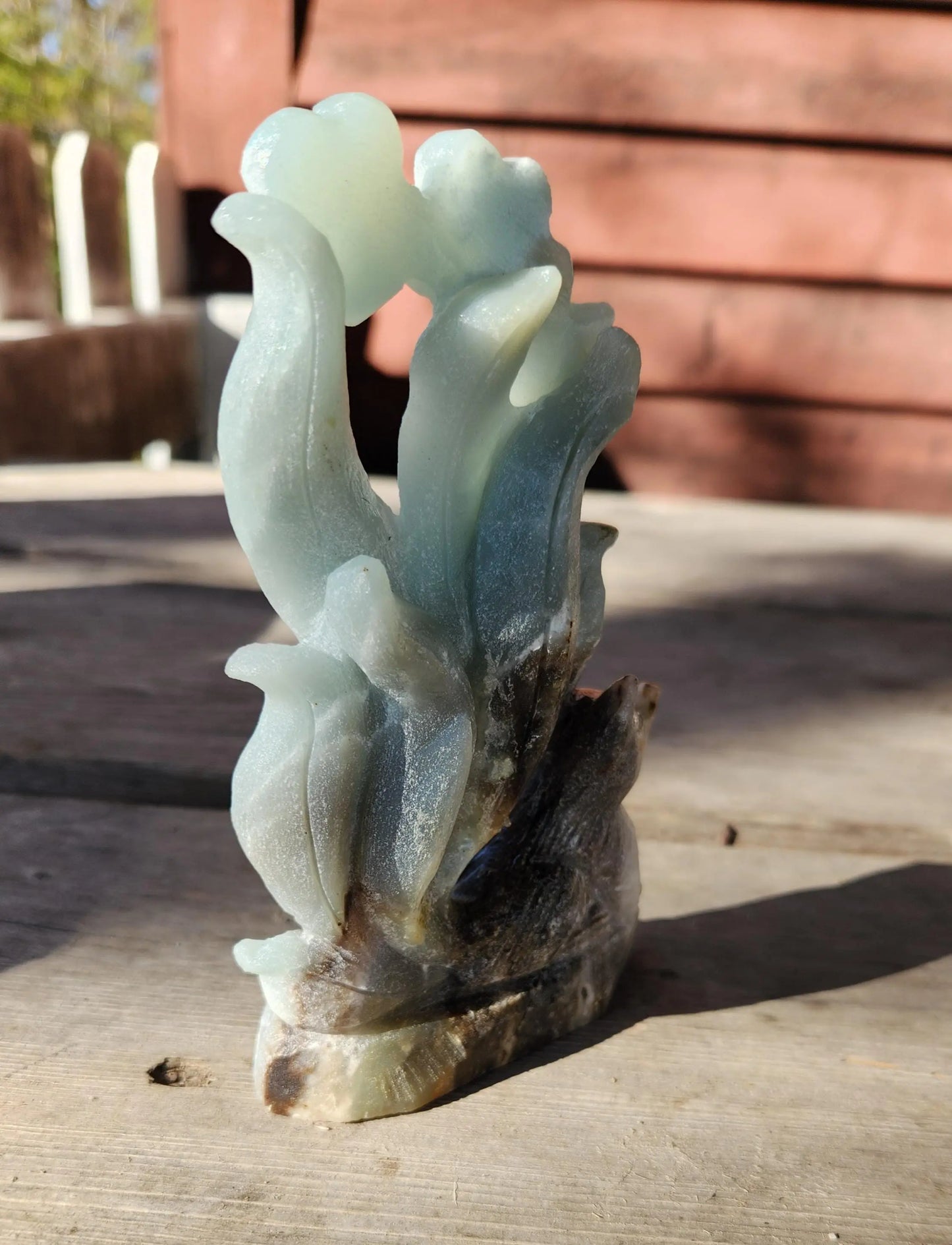 Caribbean Calcite Nine Tail Fox with Flowers - Planet Jordan Jewels