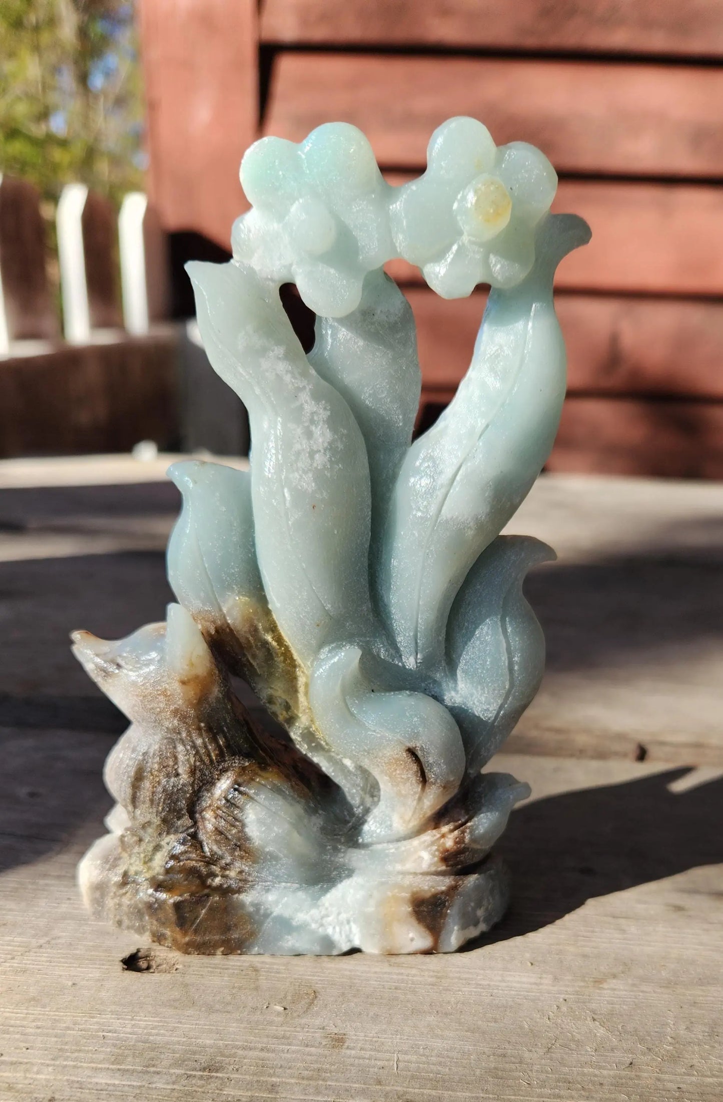 Caribbean Calcite Nine Tail Fox with Flowers - Planet Jordan Jewels
