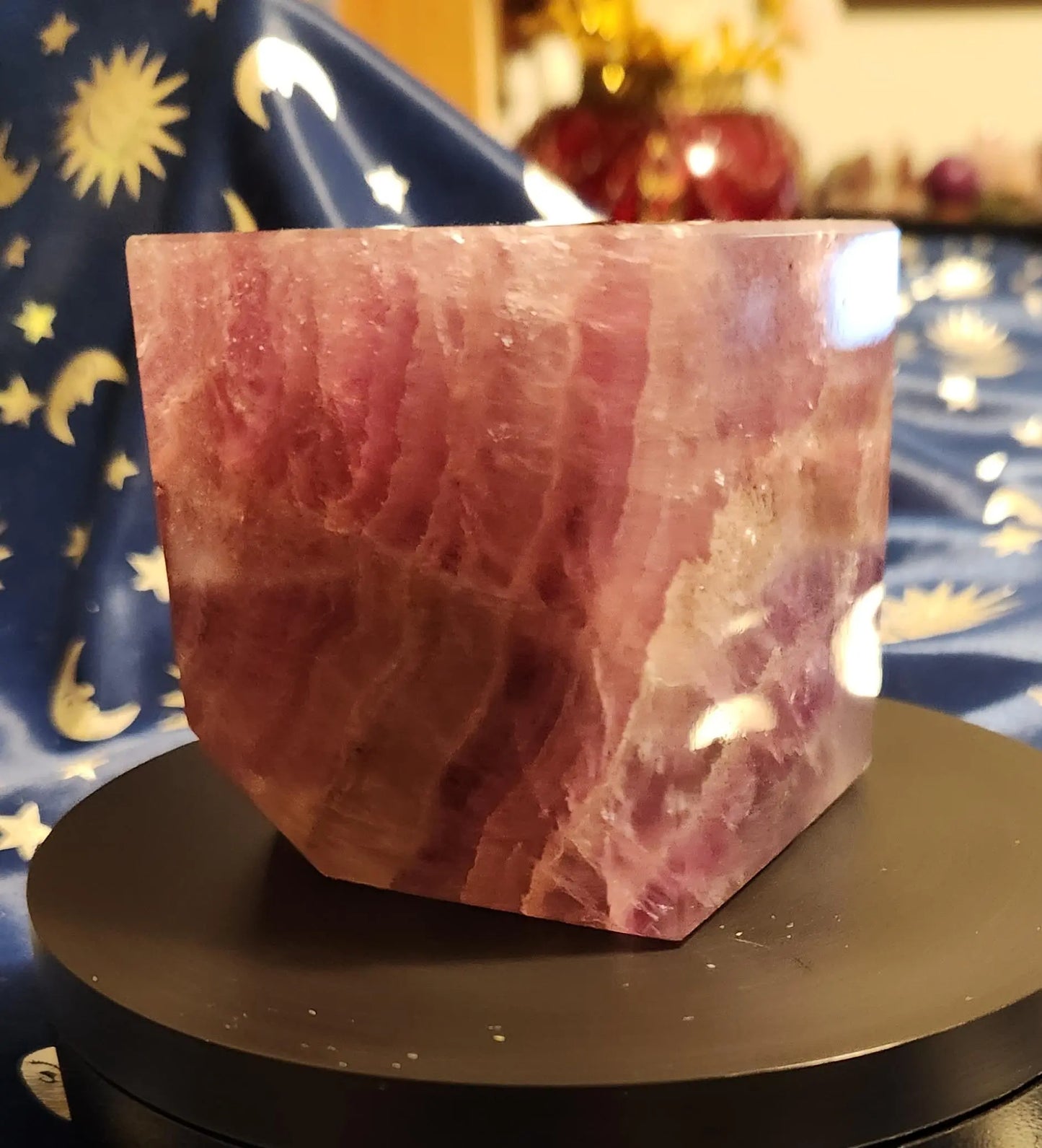 Beautiful Fluorite Floating Cube, Large Fluorite Cube, 2.7" x 2.5" Floating Cube, 2LB Fluorite Cube, Purple/Pink Fluorite Cube, Genius Stone Etsy