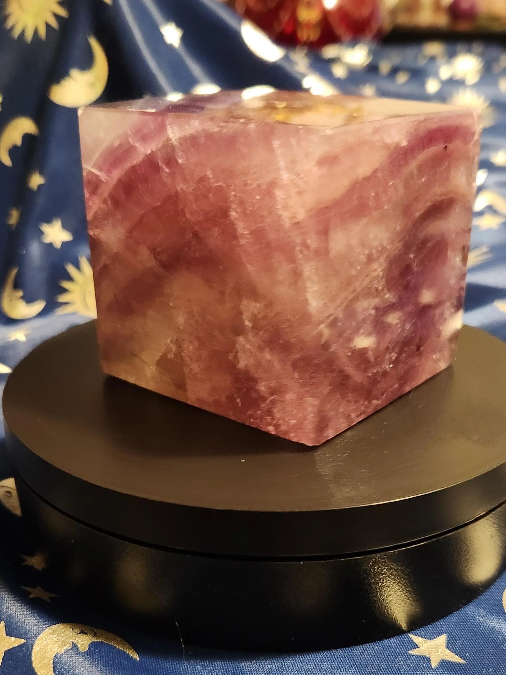 Beautiful Fluorite Floating Cube, Large Fluorite Cube, 2.7" x 2.5" Floating Cube, 2LB Fluorite Cube, Purple/Pink Fluorite Cube, Genius Stone Etsy
