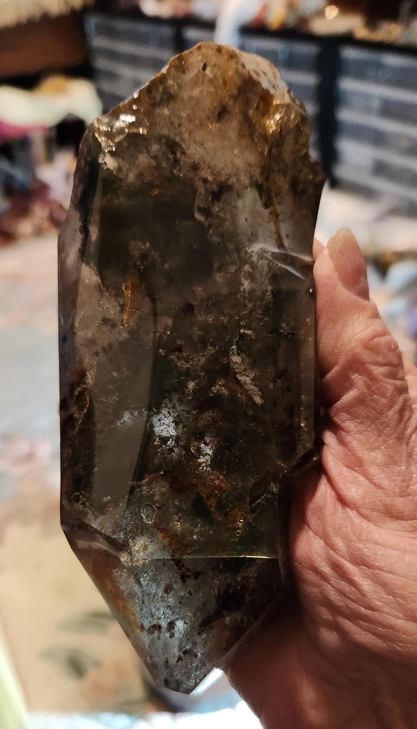 Large Garden Quartz, Beautiful Lodolite, 5.9"x2.4", 1LB 4.9OZ, Lovely Inclusions Represent a Lanscape Inside the Clear Quartz, Etsy