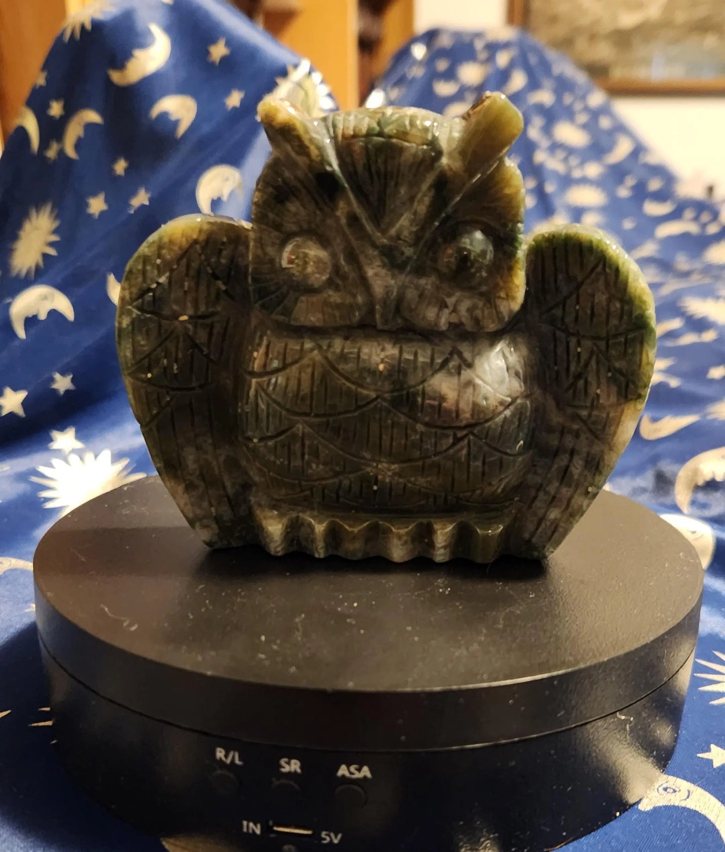 Ocean Jasper Carved Owl Figurine, Orbicular, Etsy