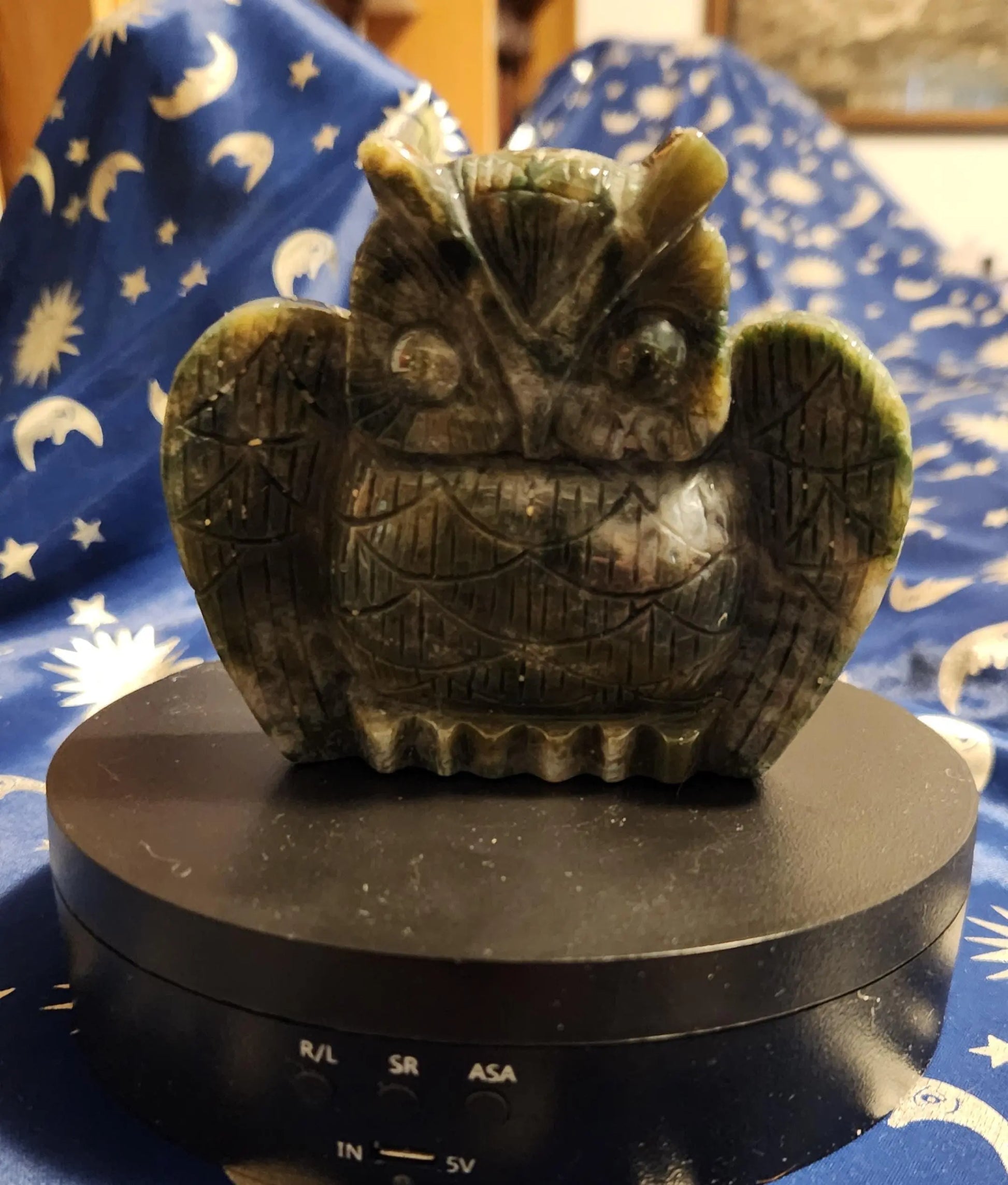 Ocean Jasper Carved Owl Figurine, Orbicular, Etsy