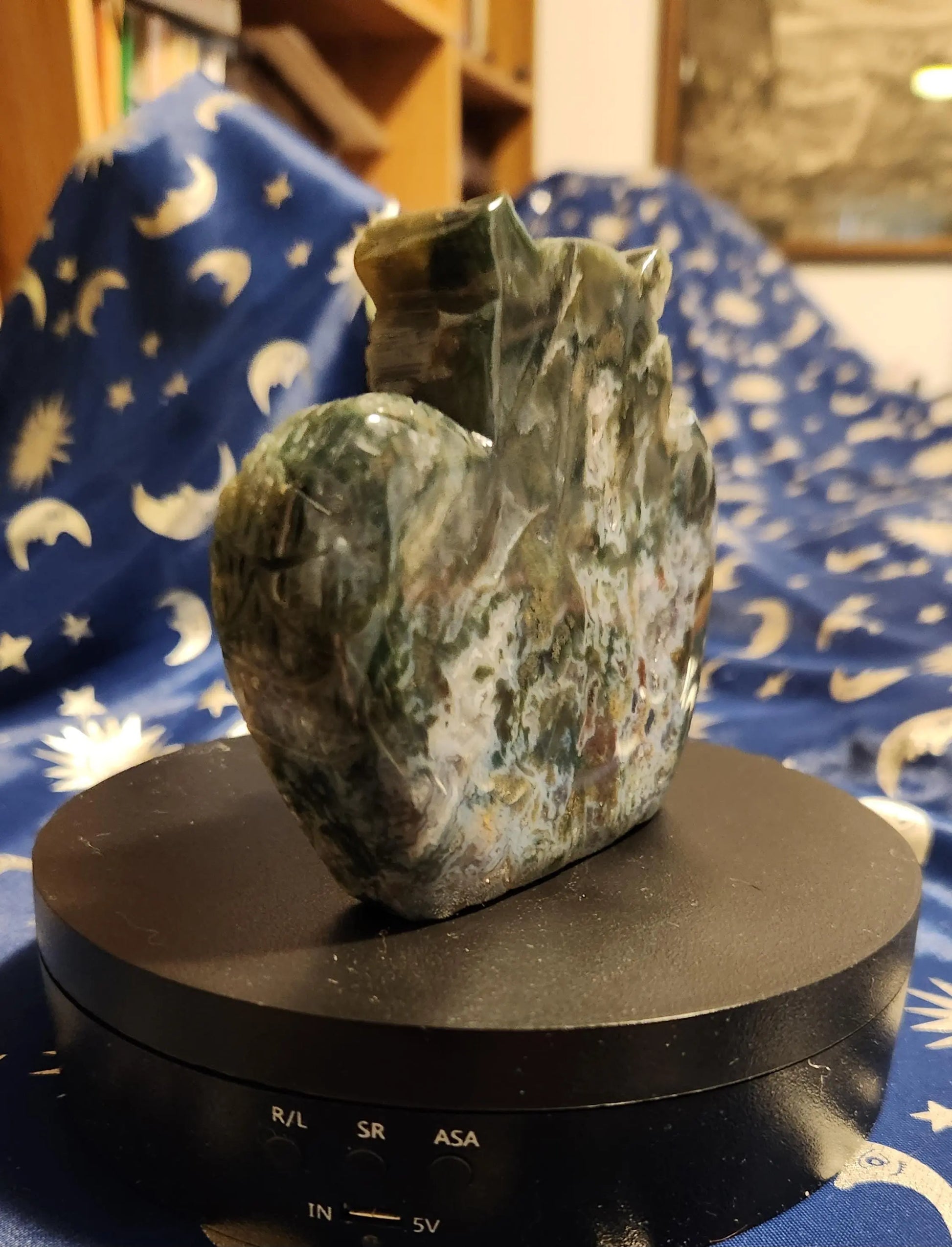 Ocean Jasper Carved Owl Figurine, Orbicular, Etsy