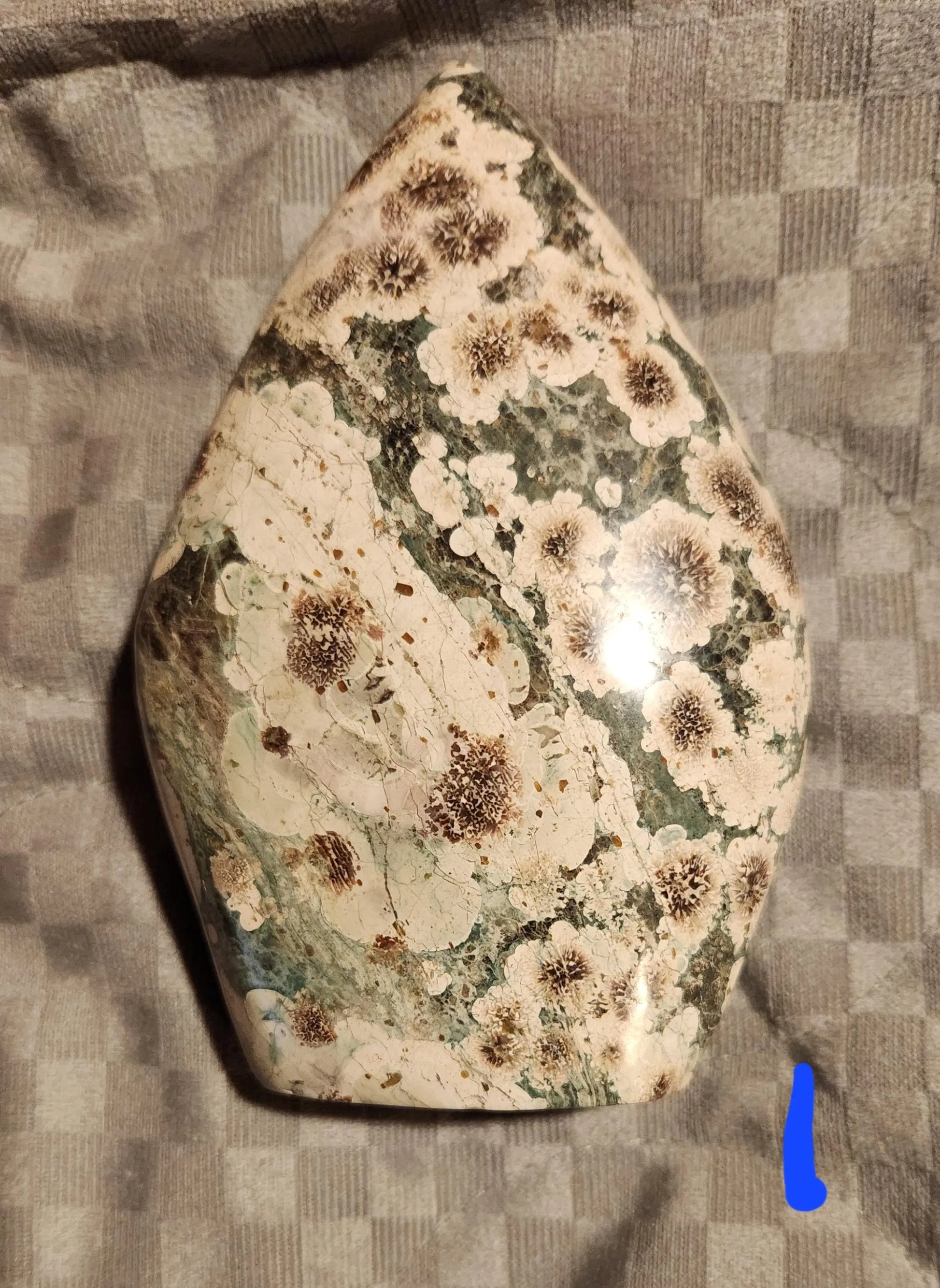 Green Sakura Agate,Flat Flame Shaped Crystal, New Beginning Stone, Flower Agate Etsy