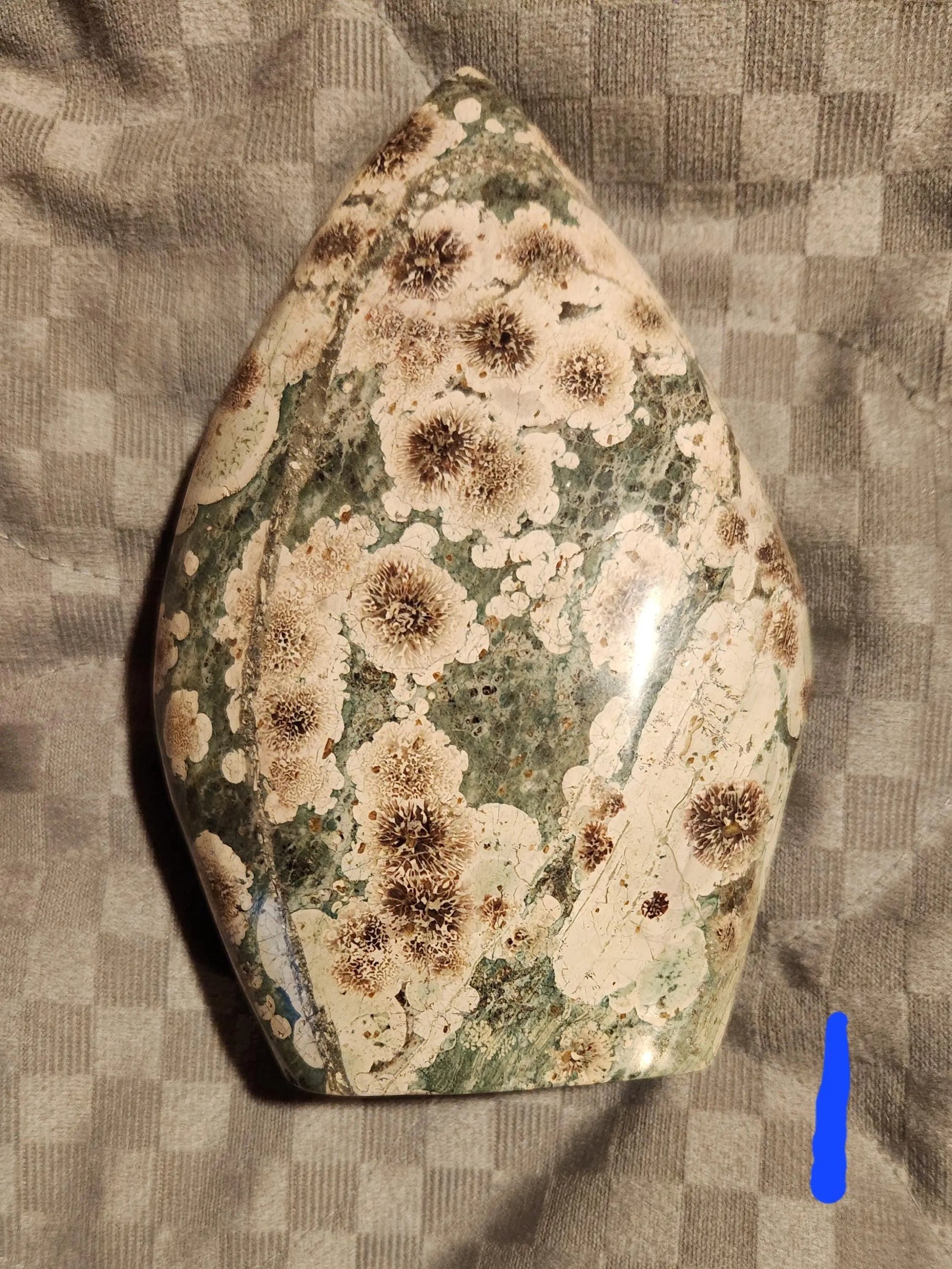 Green Sakura Agate,Flat Flame Shaped Crystal, New Beginning Stone, Flower Agate Etsy