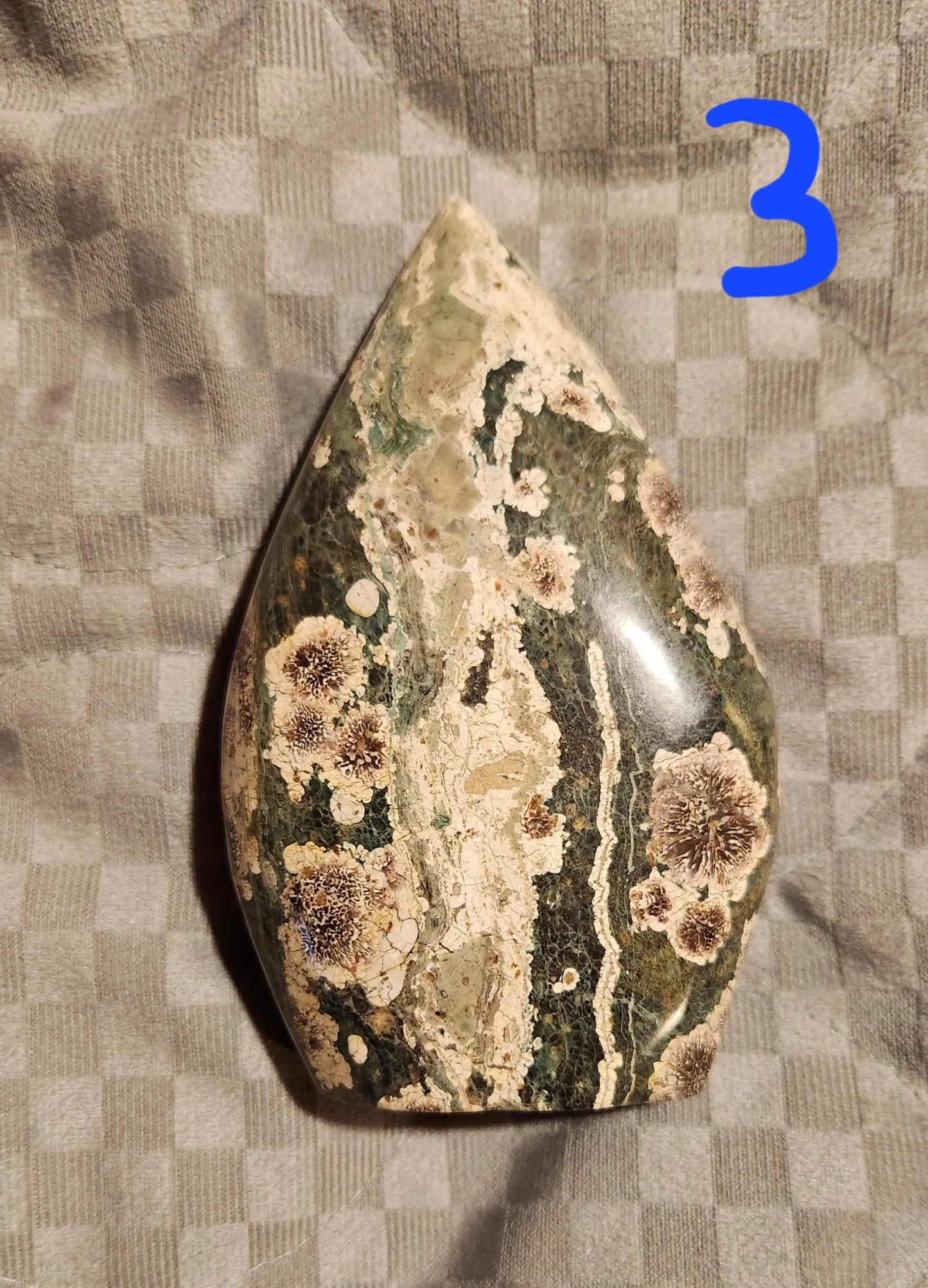 Green Sakura Agate,Flat Flame Shaped Crystal, New Beginning Stone, Flower Agate Etsy