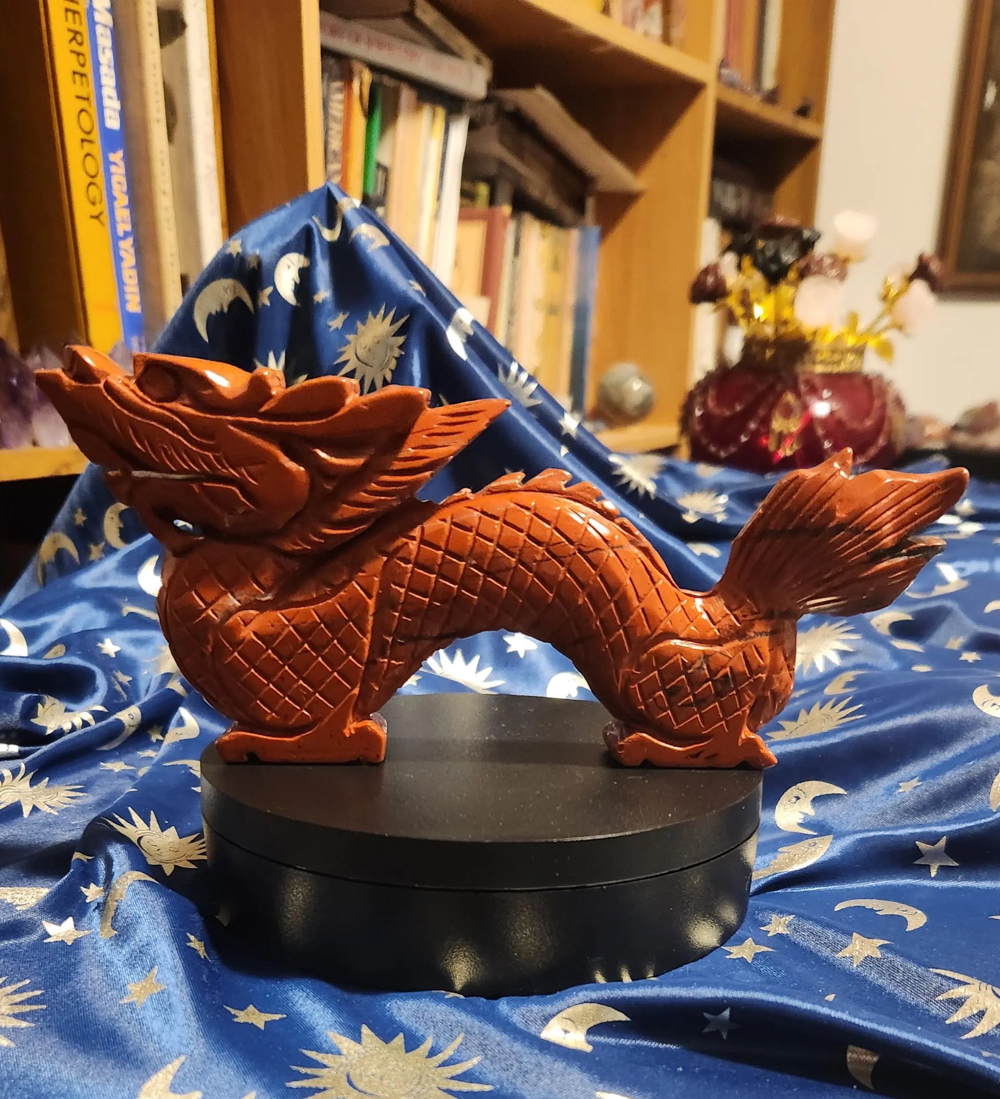 8 inch Jasper Dragon Statue,Carved Crystal, Protection Stone,oriental style decor Etsy