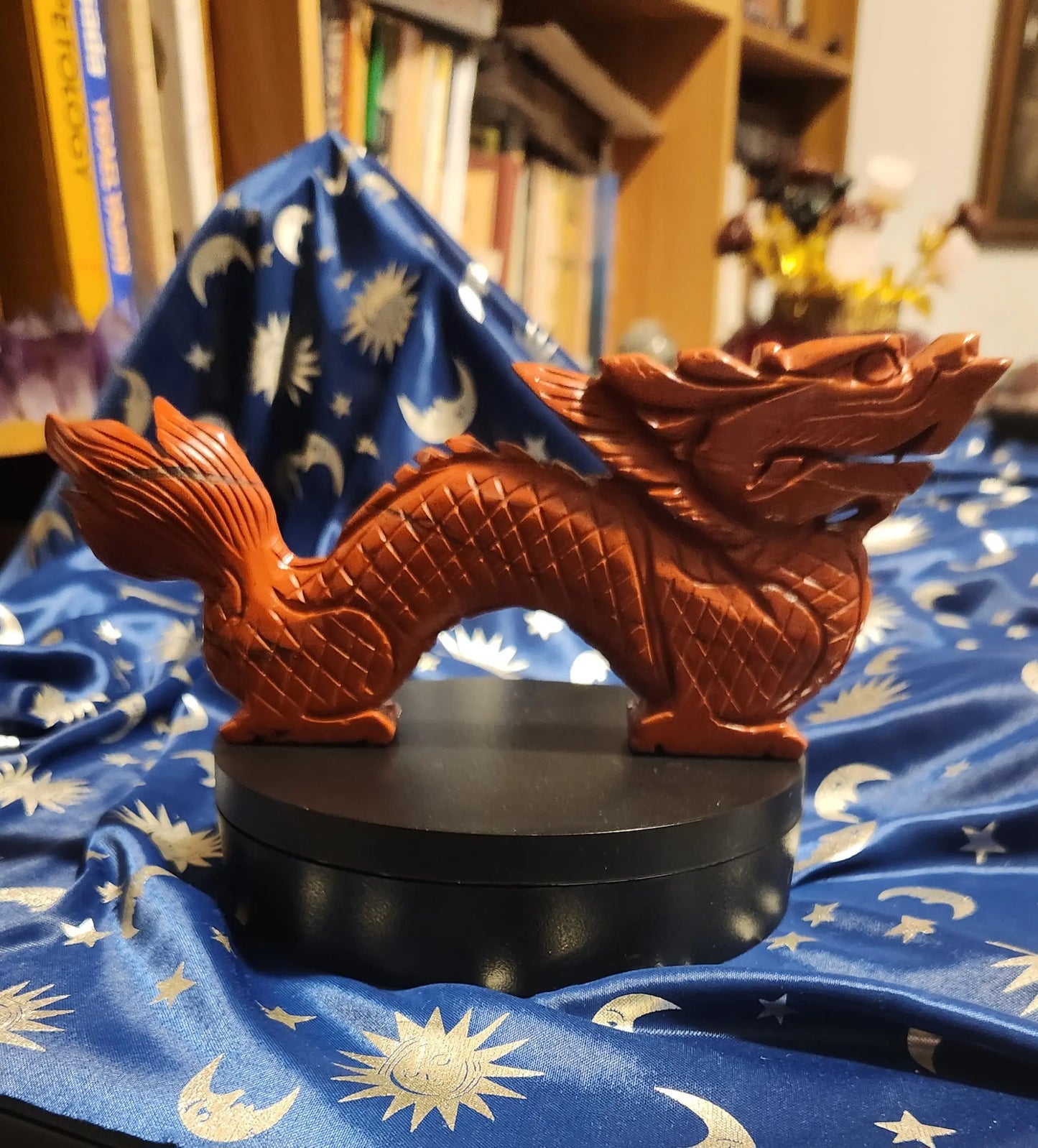8 inch Jasper Dragon Statue,Carved Crystal, Protection Stone,oriental style decor Etsy