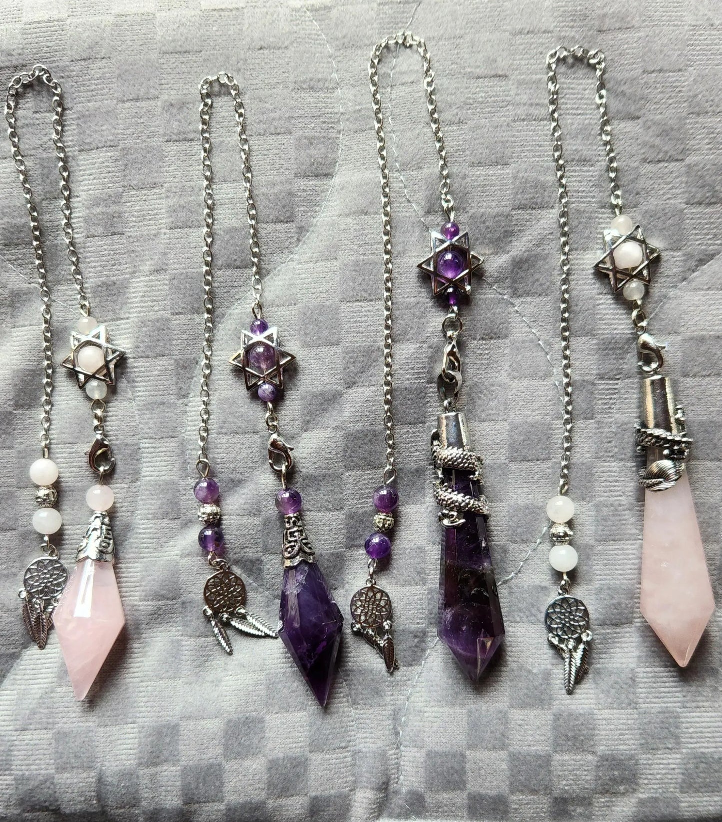 Divination Crystal Pendulums - Natural Heart & Throat Chakra Healing, Spiritual Gifts, Dragon Wrap for Dowsing Etsy