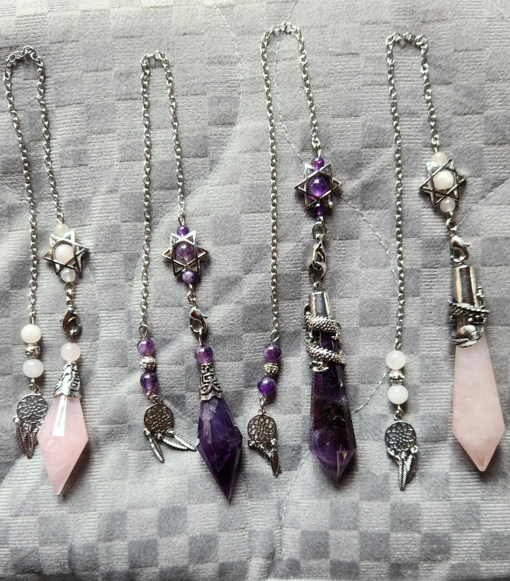Divination Crystal Pendulums - Natural Heart & Throat Chakra Healing, Spiritual Gifts, Dragon Wrap for Dowsing Etsy