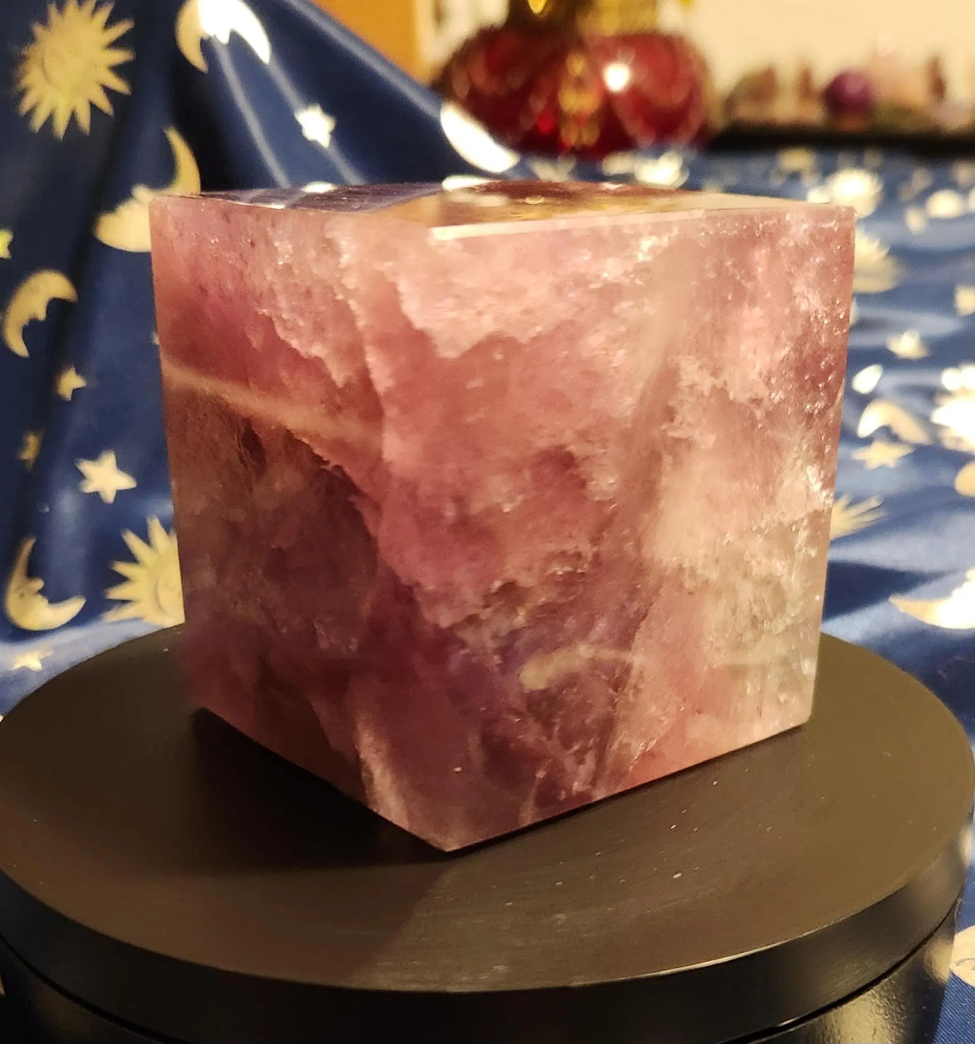 Beautiful Fluorite Floating Cube, Large Fluorite Cube, 2.7" x 2.5" Floating Cube, 2LB Fluorite Cube, Purple/Pink Fluorite Cube, Genius Stone Etsy