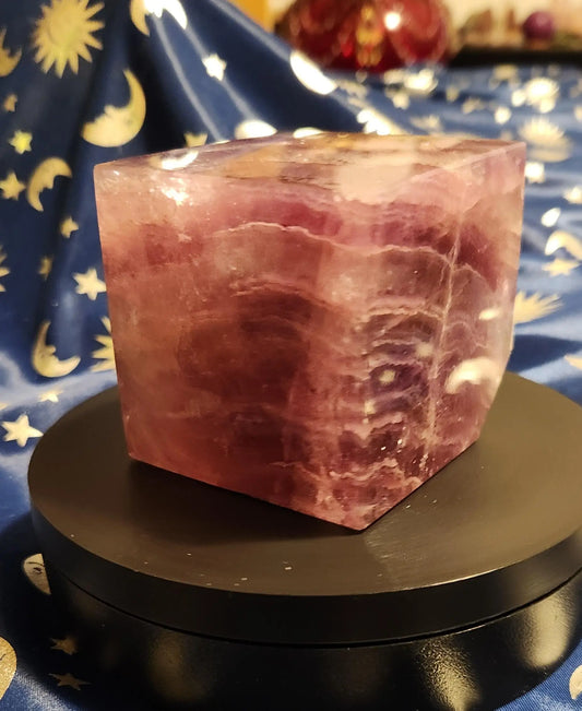 Beautiful Fluorite Floating Cube, Large Fluorite Cube, 2.7" x 2.5" Floating Cube, 2LB Fluorite Cube, Purple/Pink Fluorite Cube, Genius Stone Etsy