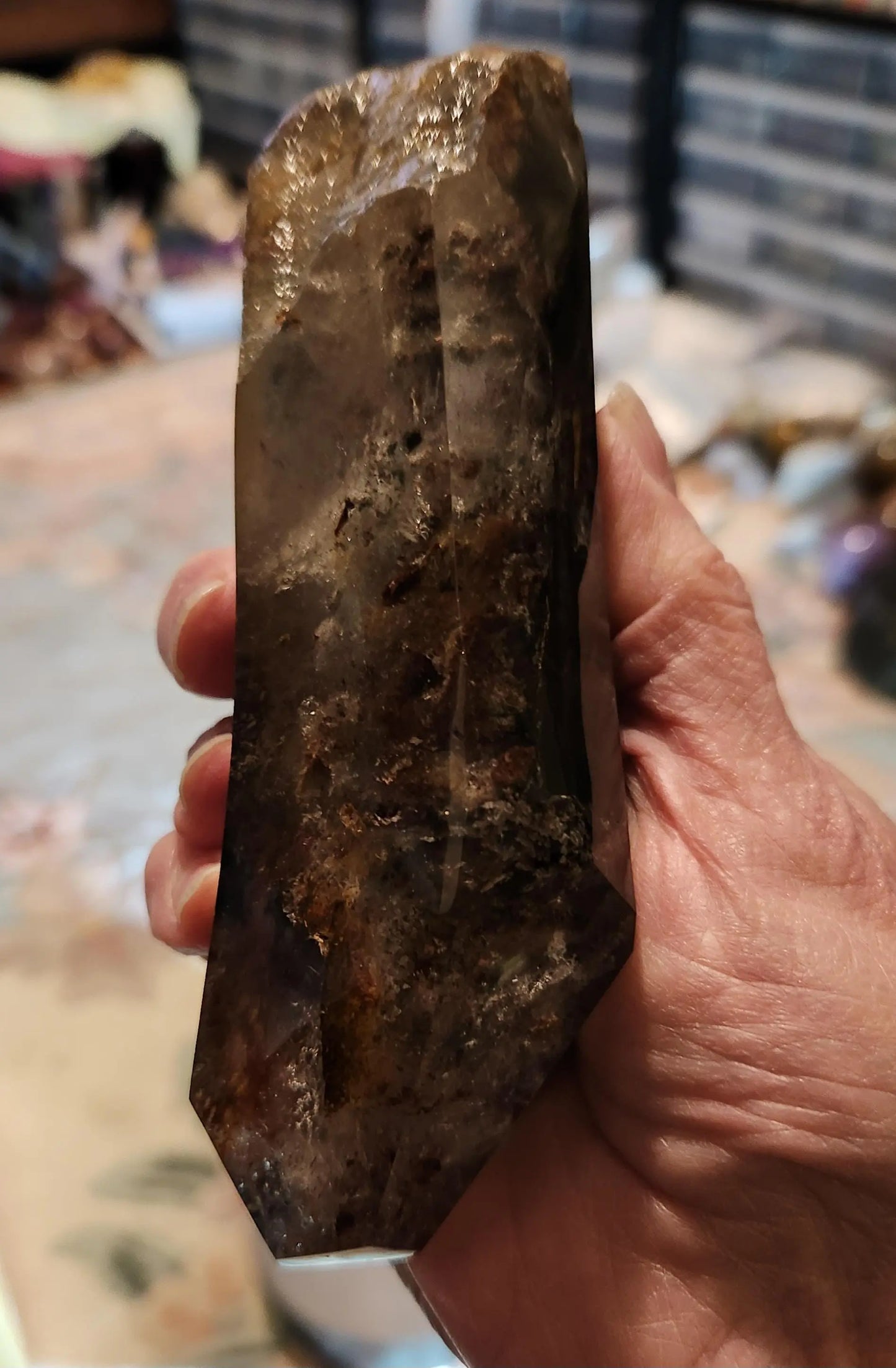 Large Garden Quartz, Beautiful Lodolite, 5.9"x2.4", 1LB 4.9OZ, Lovely Inclusions Represent a Lanscape Inside the Clear Quartz, Etsy