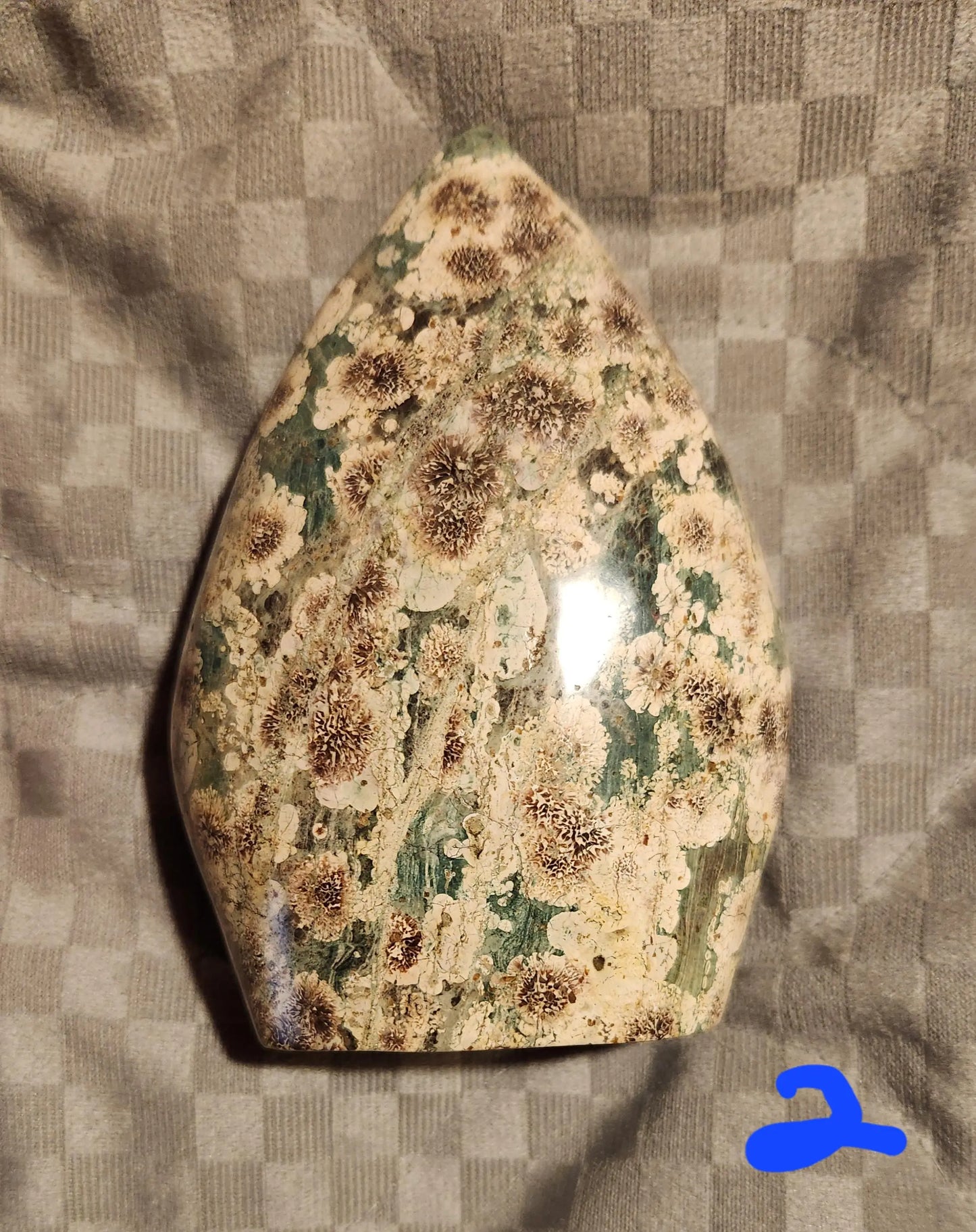 Green Sakura Agate,Flat Flame Shaped Crystal, New Beginning Stone, Flower Agate Etsy