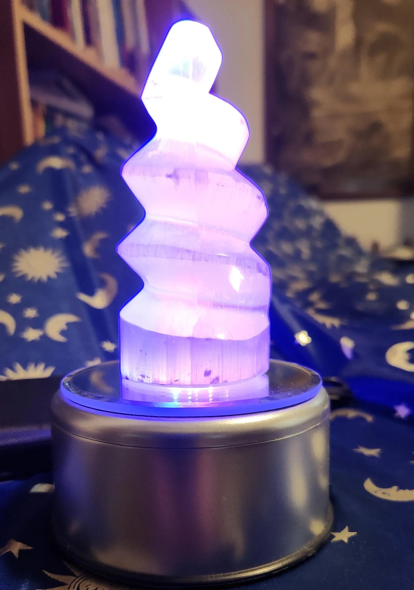 SATIN SPAR Selenite Spiral Tower Etsy