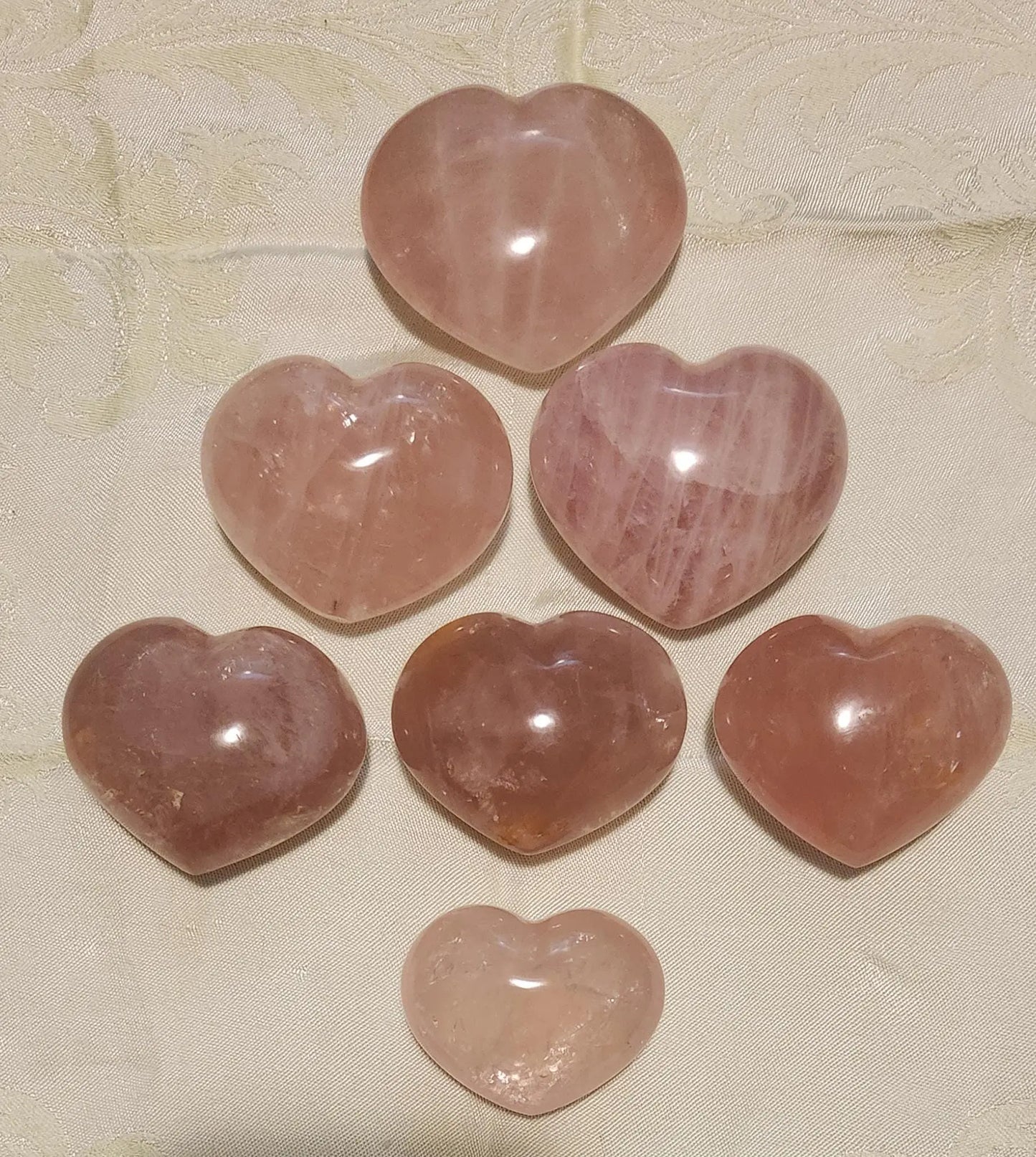 Rose Quartz Hearts, Perfect Valentines Gift, Lasts Forever, Pretty Pink Hearts, Hyaline Quartz Etsy