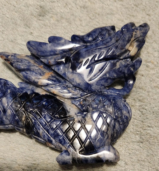 Carved Sodalite Dragon, Large Blue Dragon, 8"x3.5" 10.9OZ, Spiritual Mastery, Blue Crystals Bring Trust, Truth, Patience, and Respect Etsy