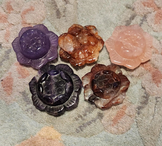 Gemstone Lotus Flowers, Amethyst, Dream Amethyst Lotus, Fire Quartz lotus Flowers Etsy