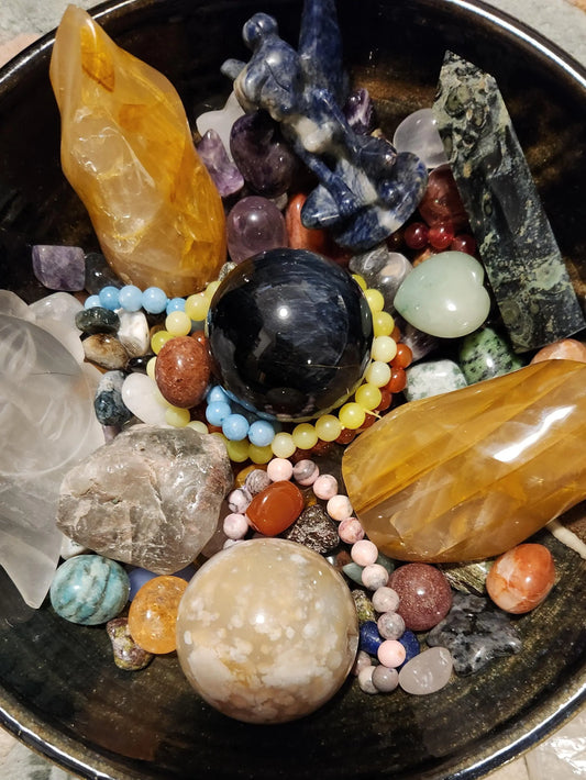 Crystal Healing Mystery Box  Metaphysical Treasures, Natural Gemstones, Fossils, Large Spheres & Jewelry Etsy