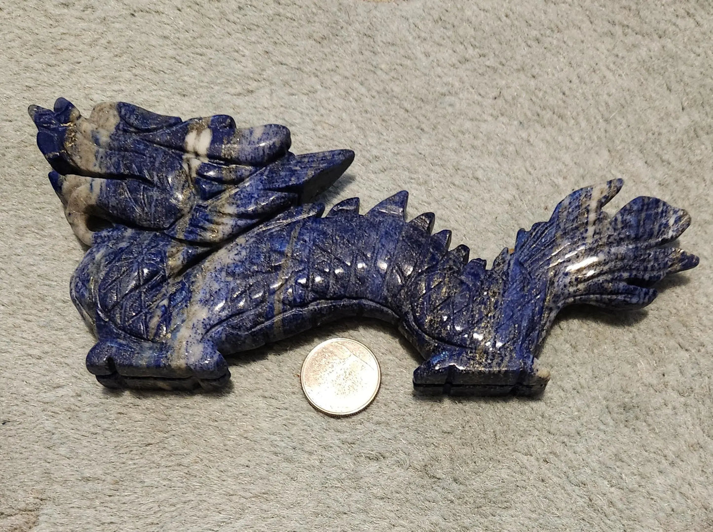 Crystal Lapis Lazuli Dragon, Third Eye Chakra, Spiritual Growth, Strength and courage, Emotional Healing, Etsy