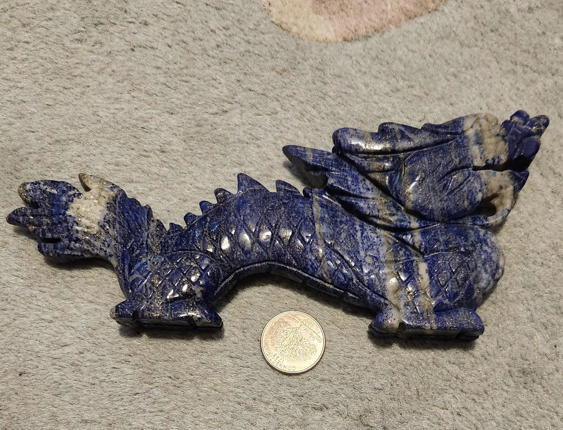 Crystal Lapis Lazuli Dragon, Third Eye Chakra, Spiritual Growth, Strength and courage, Emotional Healing, Etsy