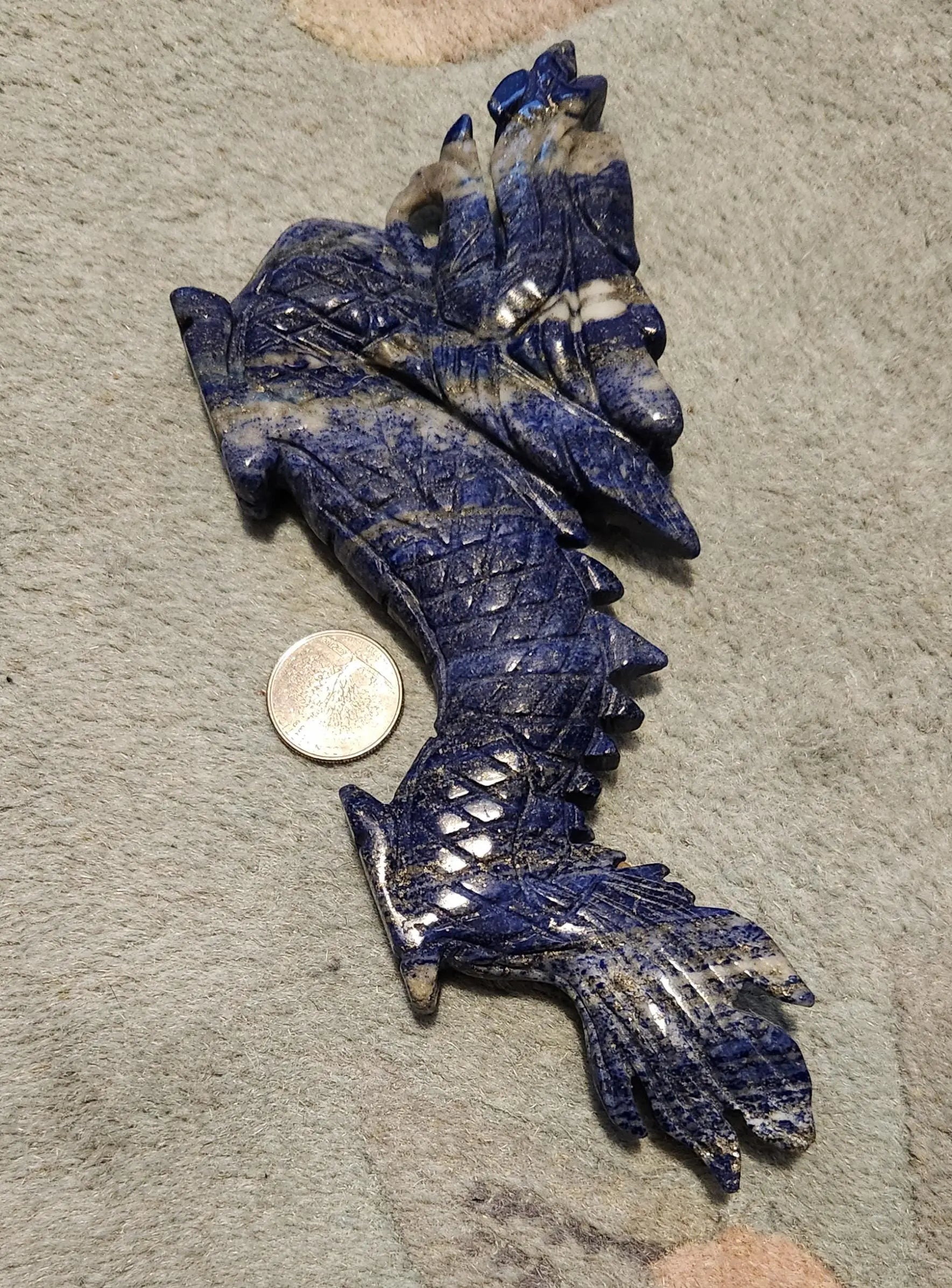 Crystal Lapis Lazuli Dragon, Third Eye Chakra, Spiritual Growth, Strength and courage, Emotional Healing, Etsy